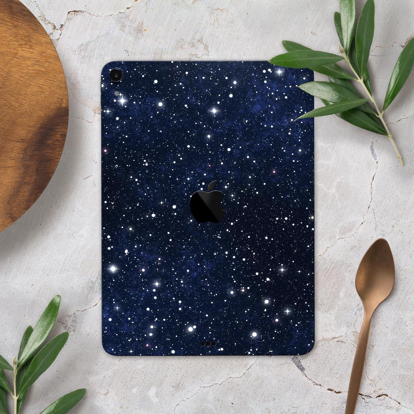 Bright Starry Sky Full Body Skin Decal for Apple iPad Pro 12.9", showcasing a vibrant starry design with premium finish.