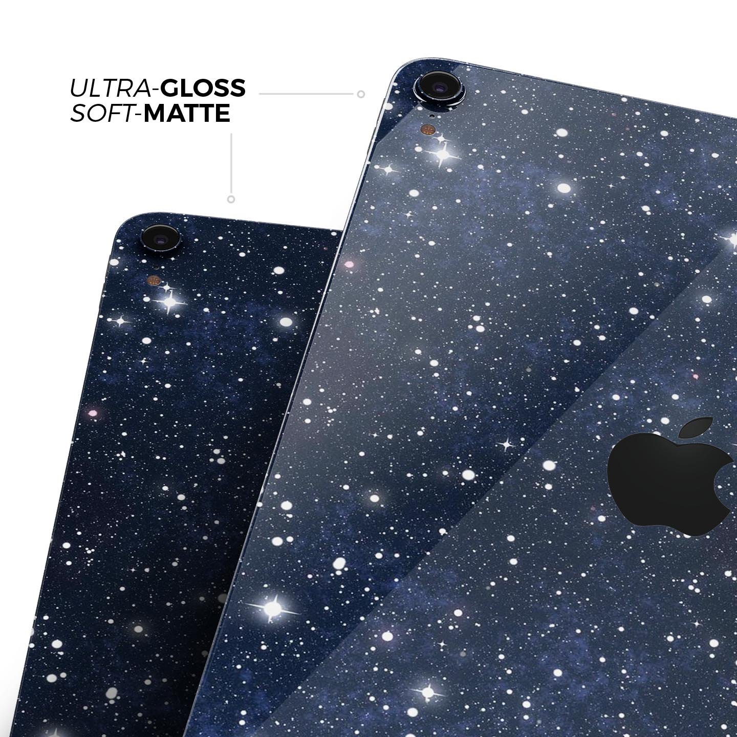 Bright Starry Sky Full Body Skin Decal for Apple iPad Pro 12.9", showcasing a vibrant starry design with premium finish.