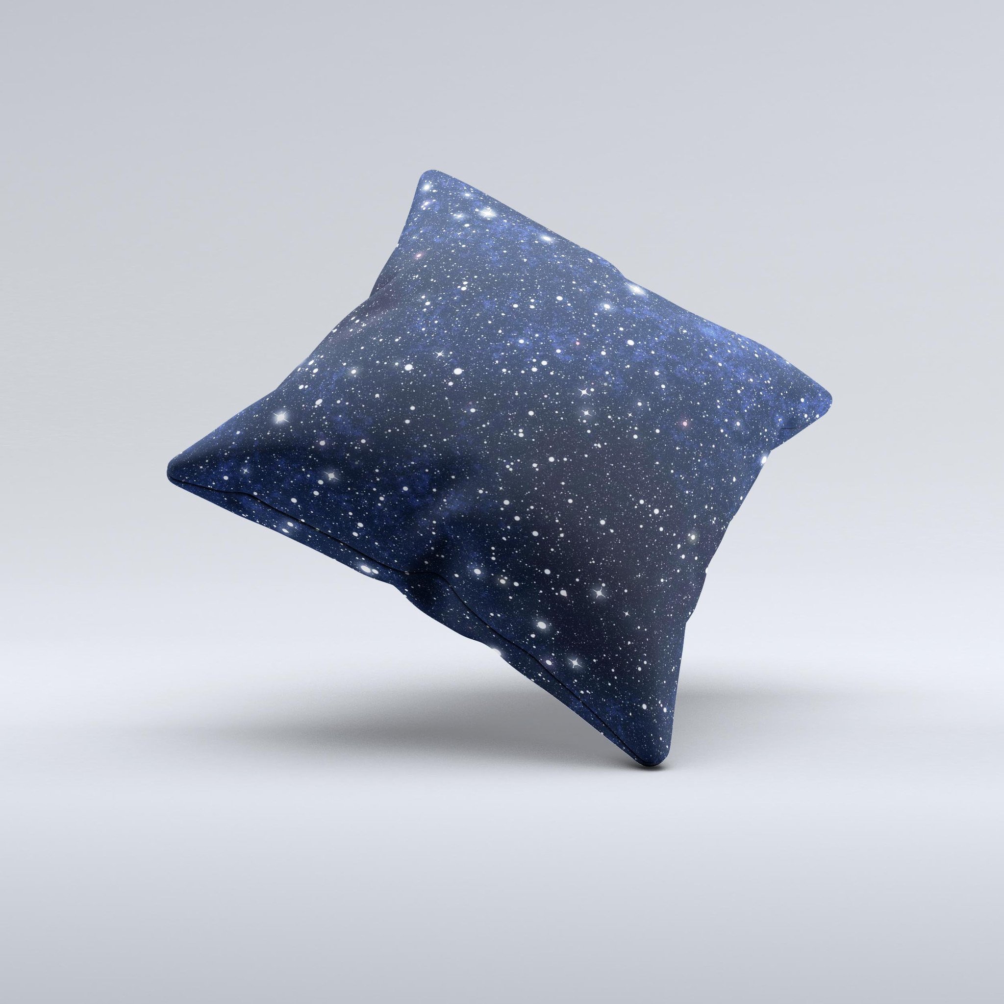 Bright Starry Sky Ink-Fuzed Decorative Throw Pillow featuring a celestial design, handcrafted in Virginia with high-quality materials.