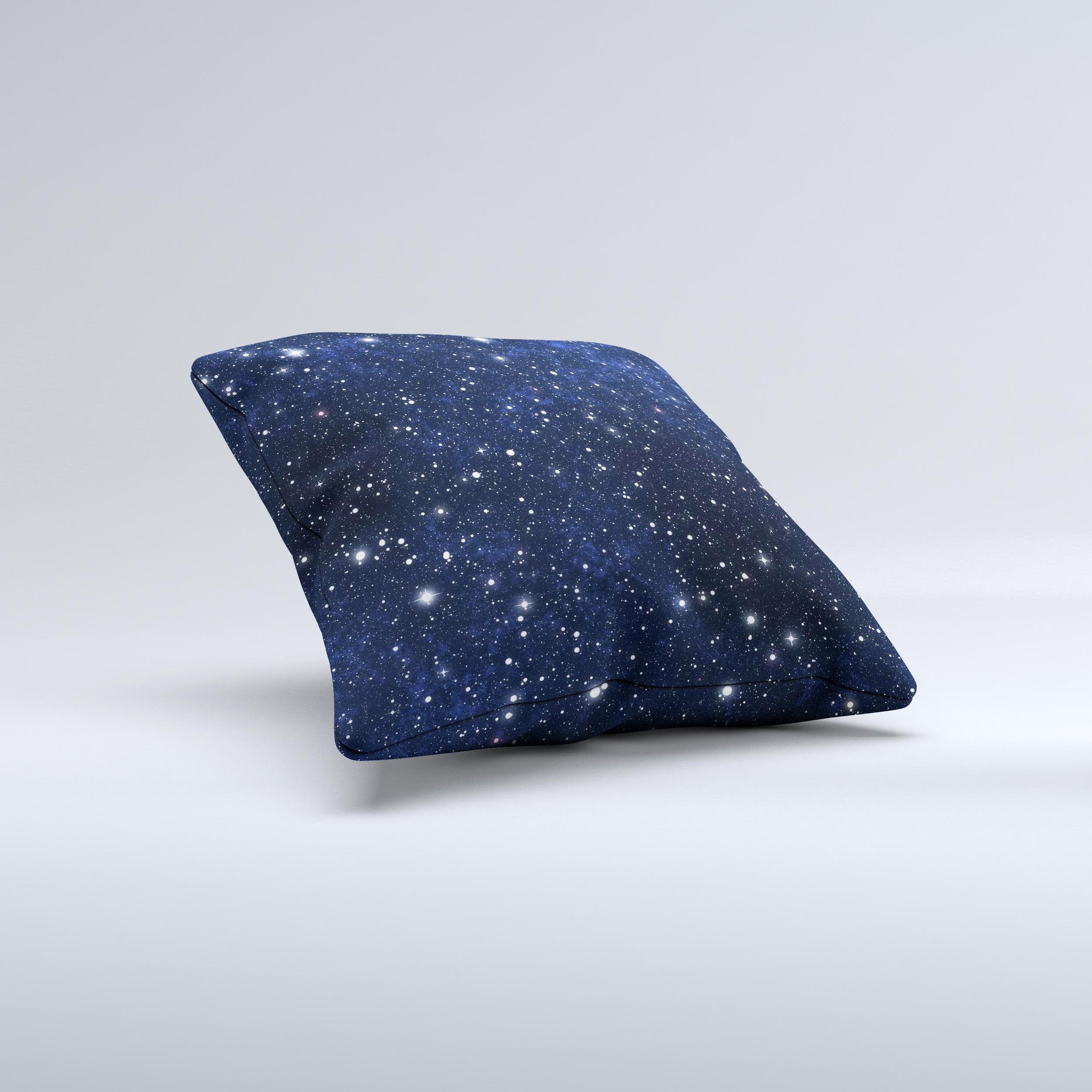 Bright Starry Sky Ink-Fuzed Decorative Throw Pillow featuring a celestial design, handcrafted in Virginia with high-quality materials.