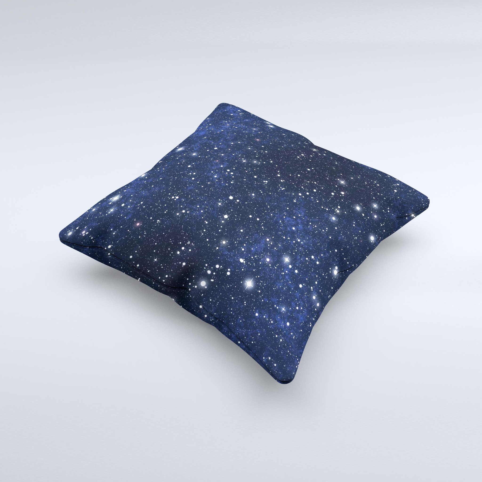 Bright Starry Sky Ink-Fuzed Decorative Throw Pillow featuring a celestial design, handcrafted in Virginia with high-quality materials.