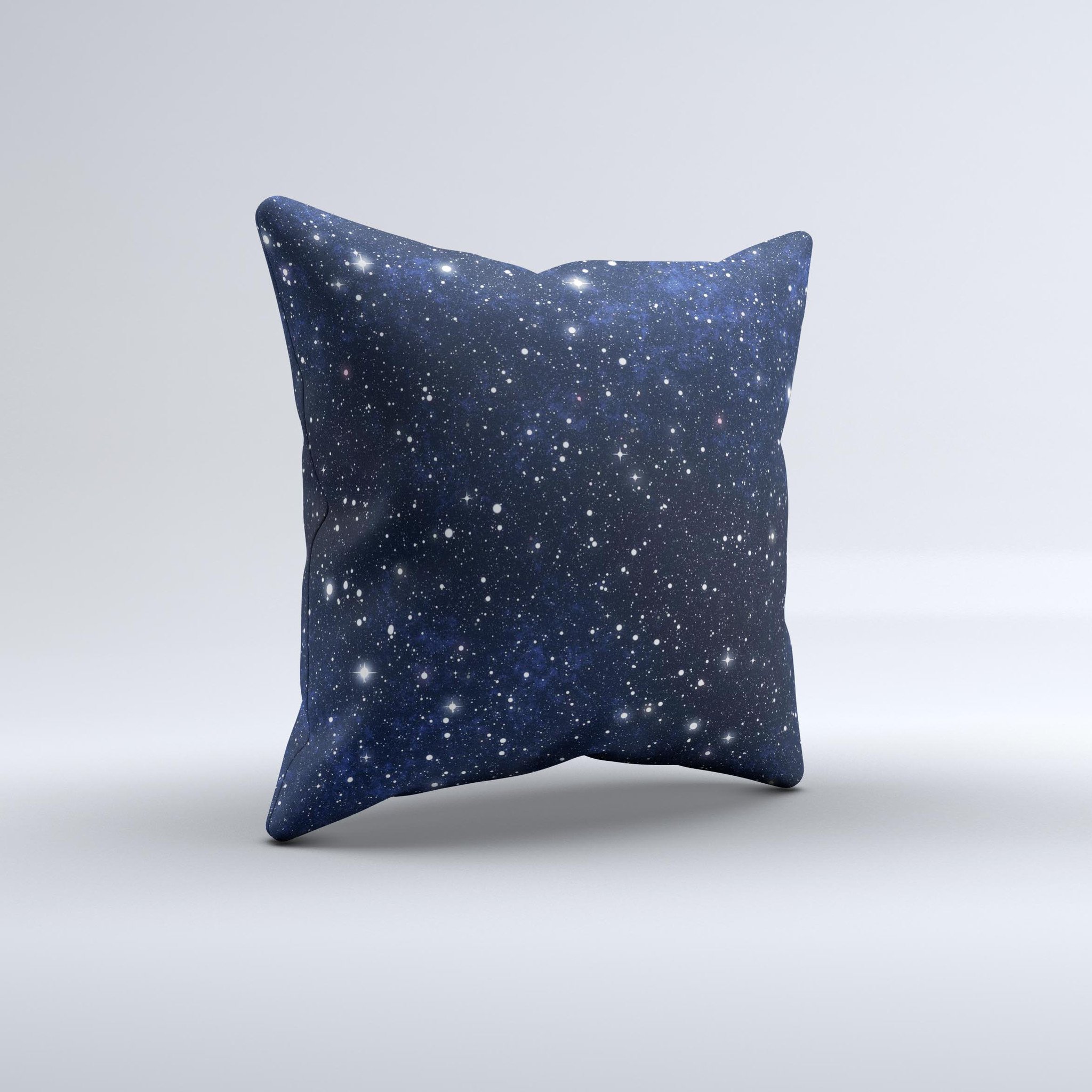 Bright Starry Sky Ink-Fuzed Decorative Throw Pillow featuring a celestial design, handcrafted in Virginia with high-quality materials.