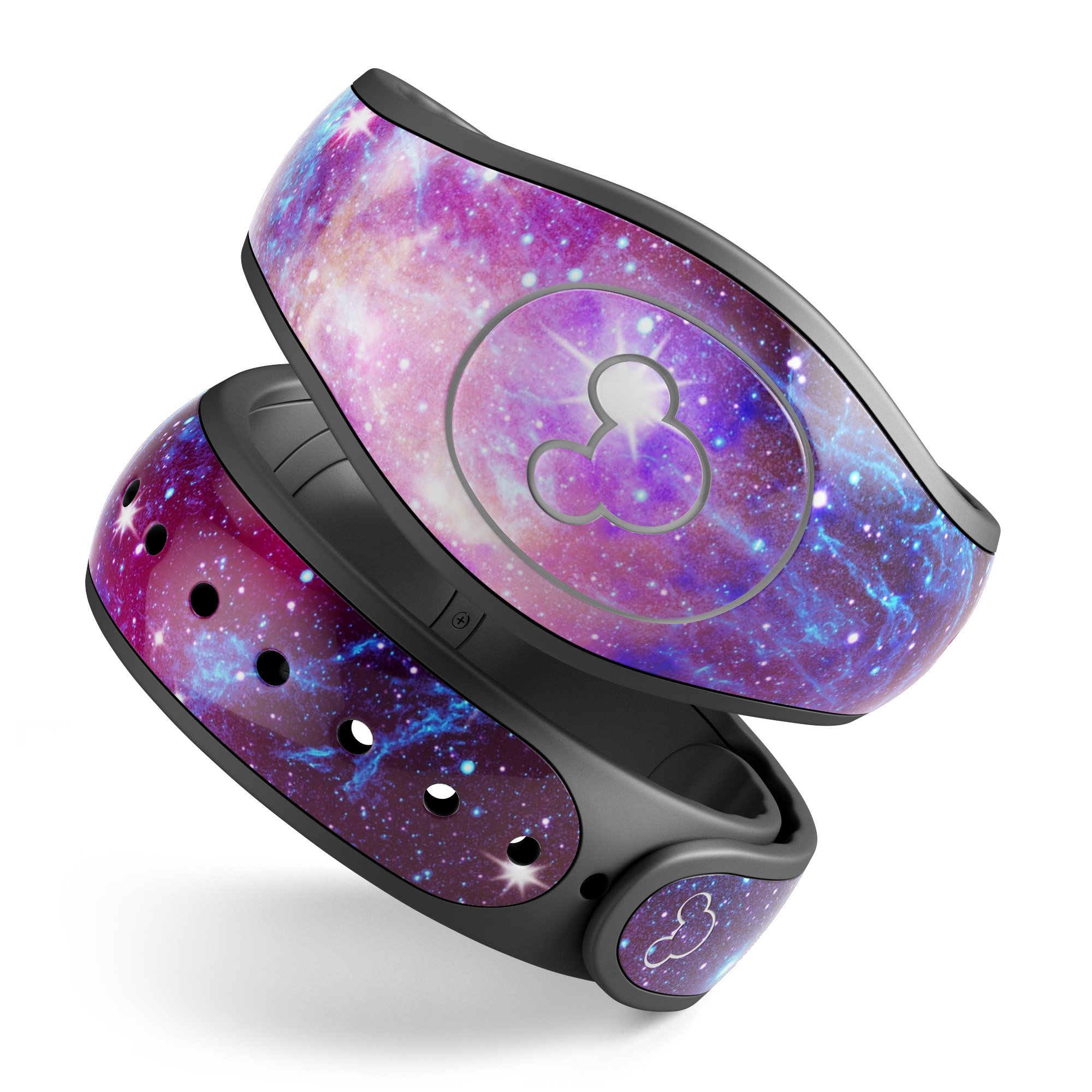 Bright Trippy Space decal skin wrap kit for Disney Magic Band, showcasing vibrant colors and intricate design.