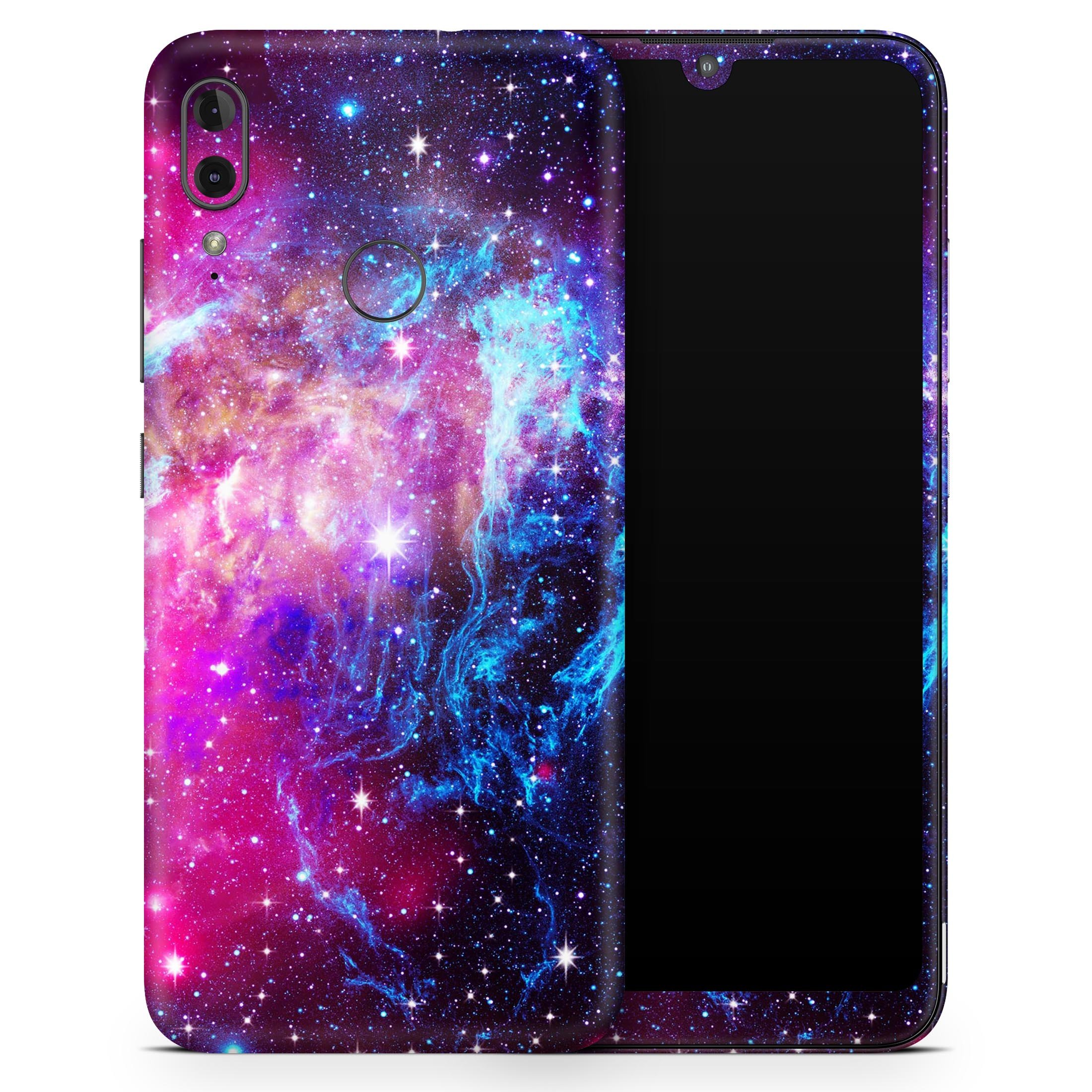 Bright Trippy Space full body skin decal wrap kit for Motorola phones, showcasing vibrant colors and a sleek design.