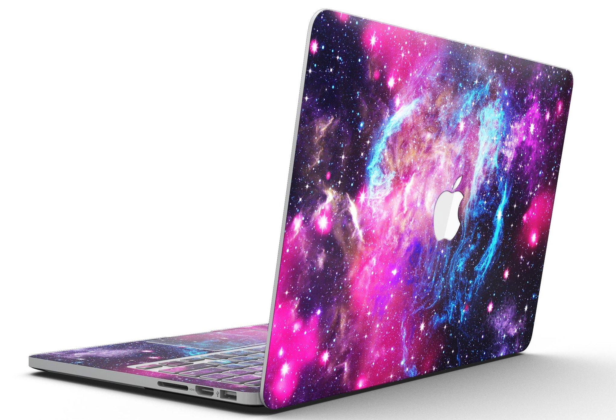 Bright Trippy Space skin for MacBook Pro with Retina Display, showcasing vibrant colors and unique design.