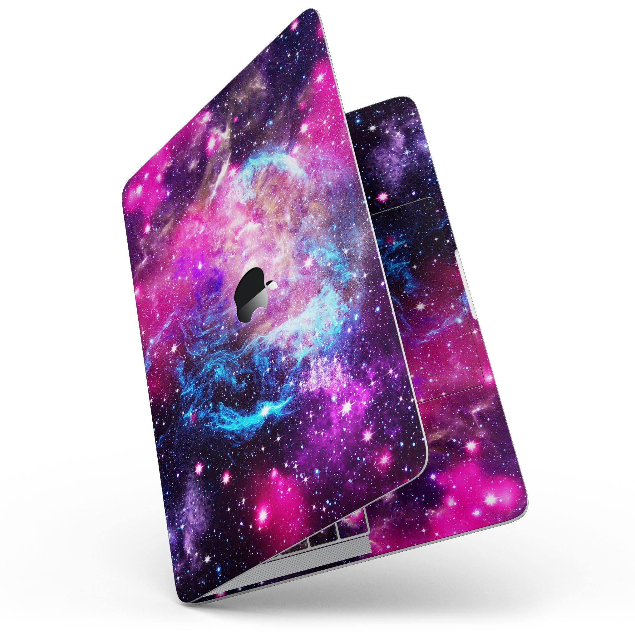 Bright Trippy Space skin kit for MacBook Pro with Touch Bar, showcasing vibrant colors and unique design.