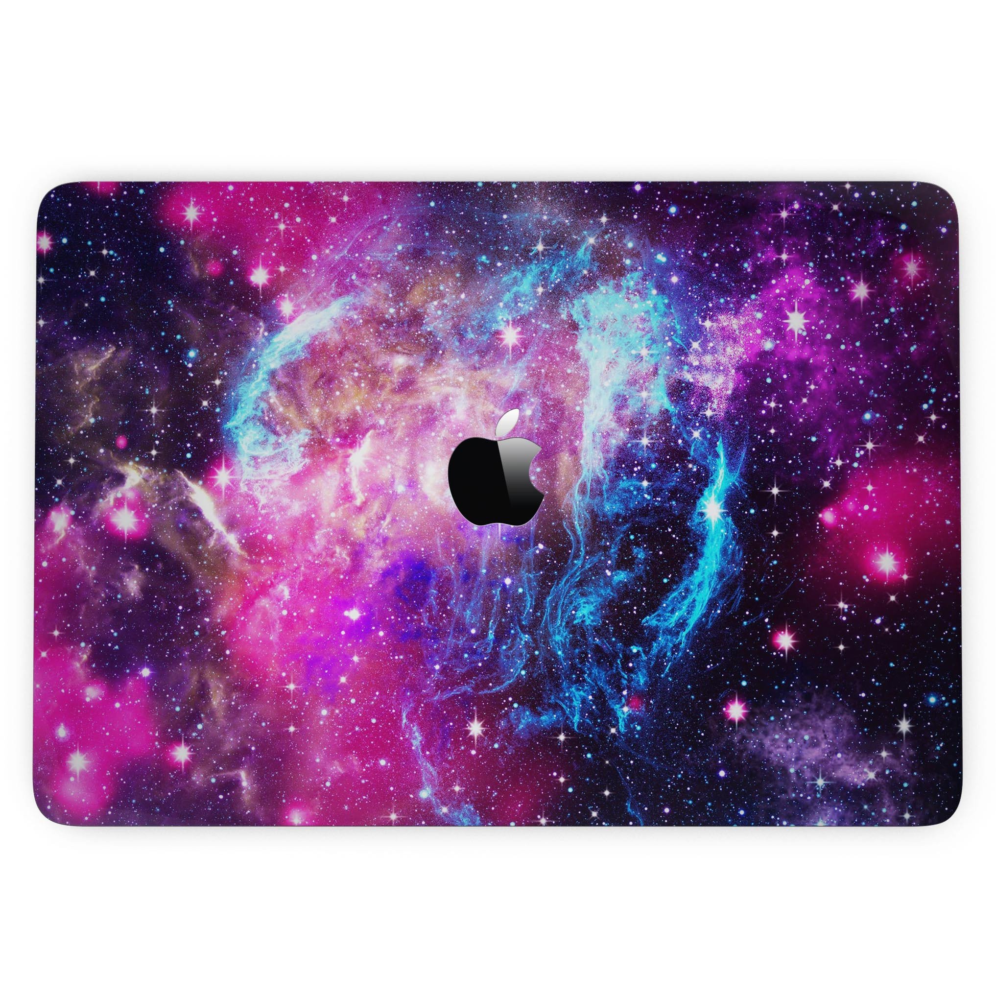 Bright Trippy Space skin kit for MacBook Pro with Touch Bar, showcasing vibrant colors and unique design.