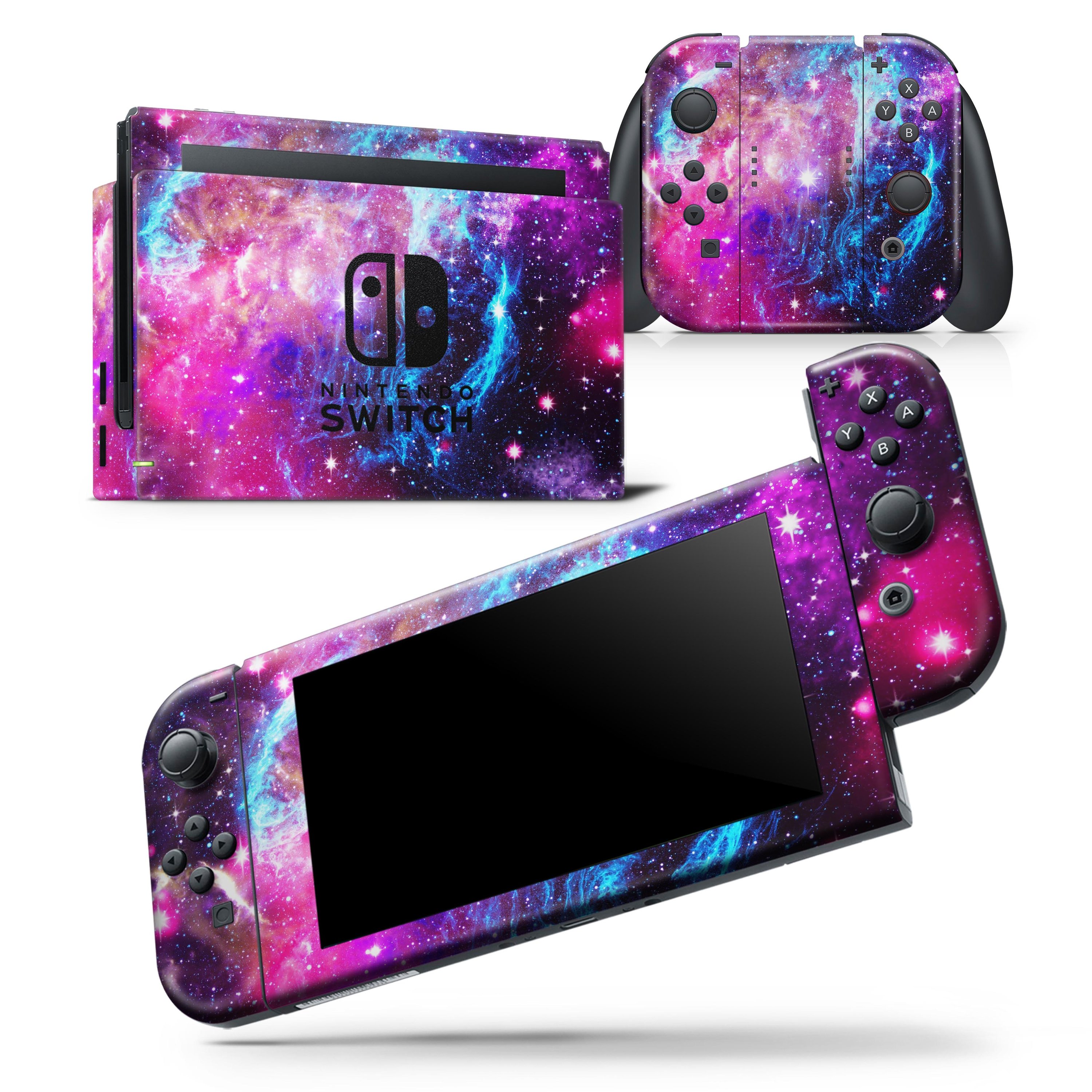 Bright Trippy Space skin wrap decal for Nintendo Switch Lite, showcasing vibrant colors and unique design, perfectly fitted to the console.