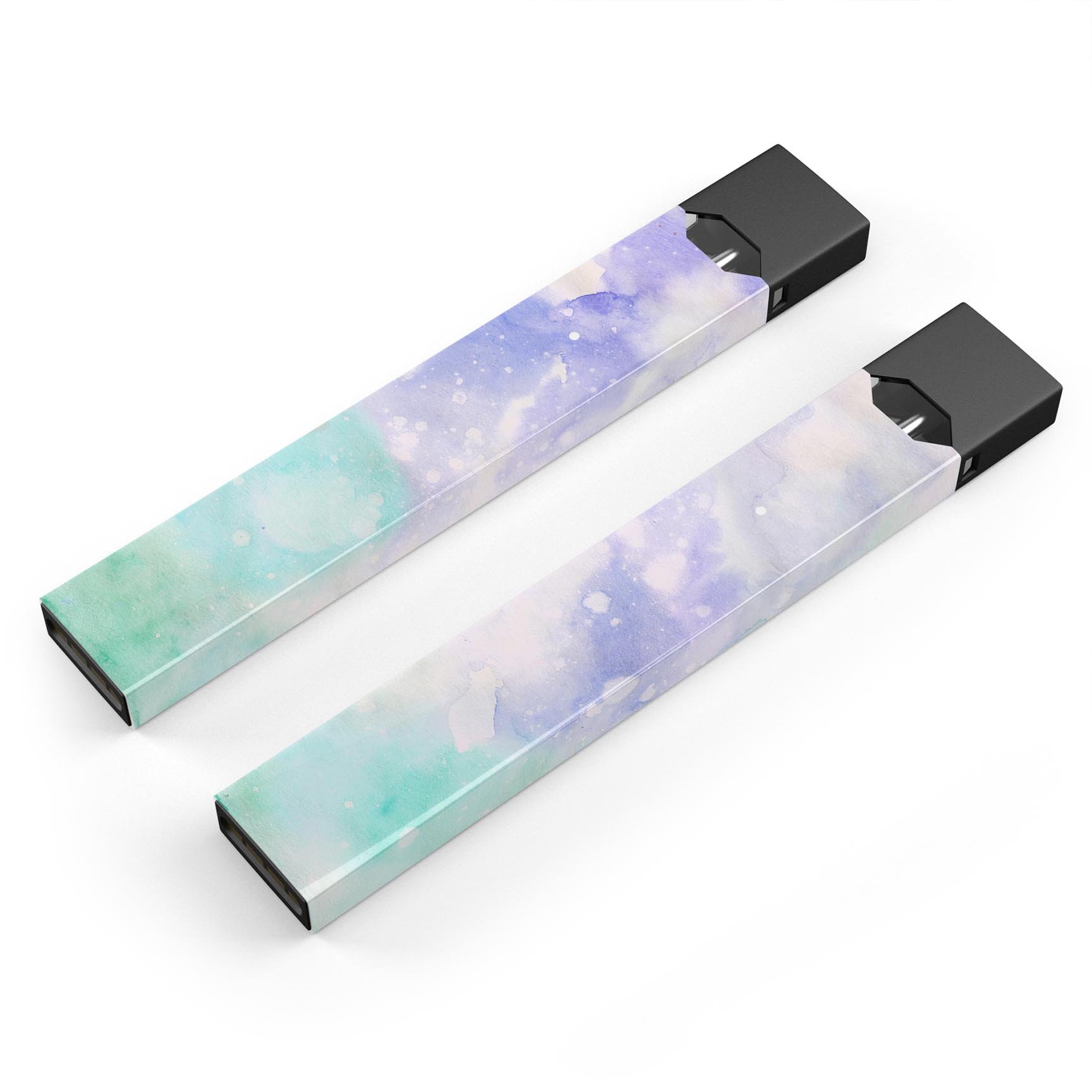 Bright v3 Absorbed Watercolor Texture skin for JUUL vaping device, showcasing vibrant colors and precise cut.