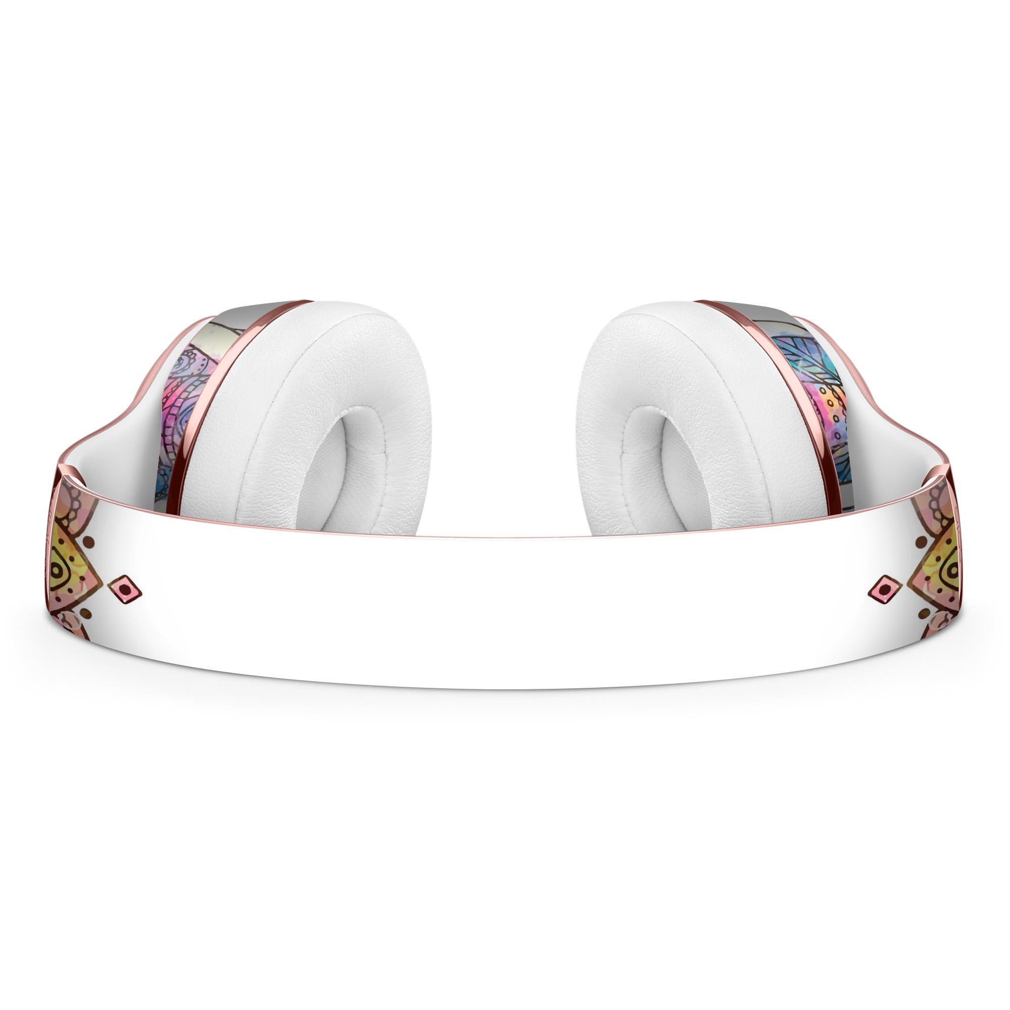 Bright Watercolor Ethnic Elephant Skin Kit for Beats by Dre Solo 3 Wireless Headphones, showcasing vibrant colors and intricate design.