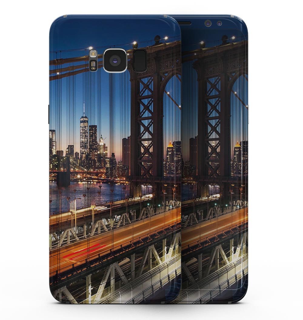 Brooklyn Glimpse Full-Body Skin Kit for Samsung Galaxy S8, showcasing premium vinyl design and dual-layer construction.