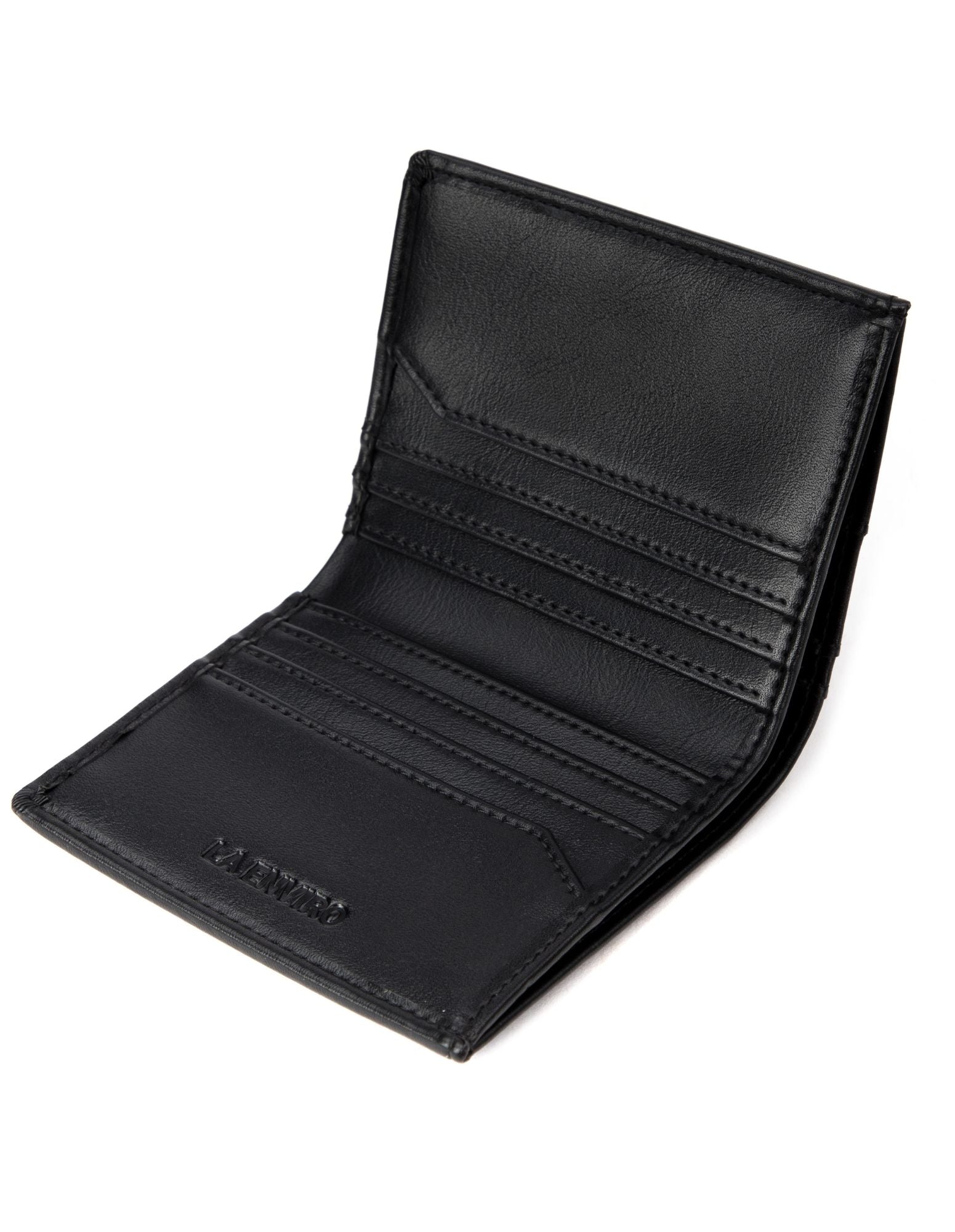 BROOME Unisex Wallet in Black made from ECO PU vegan leather, featuring 10 card slots and RFID protection.