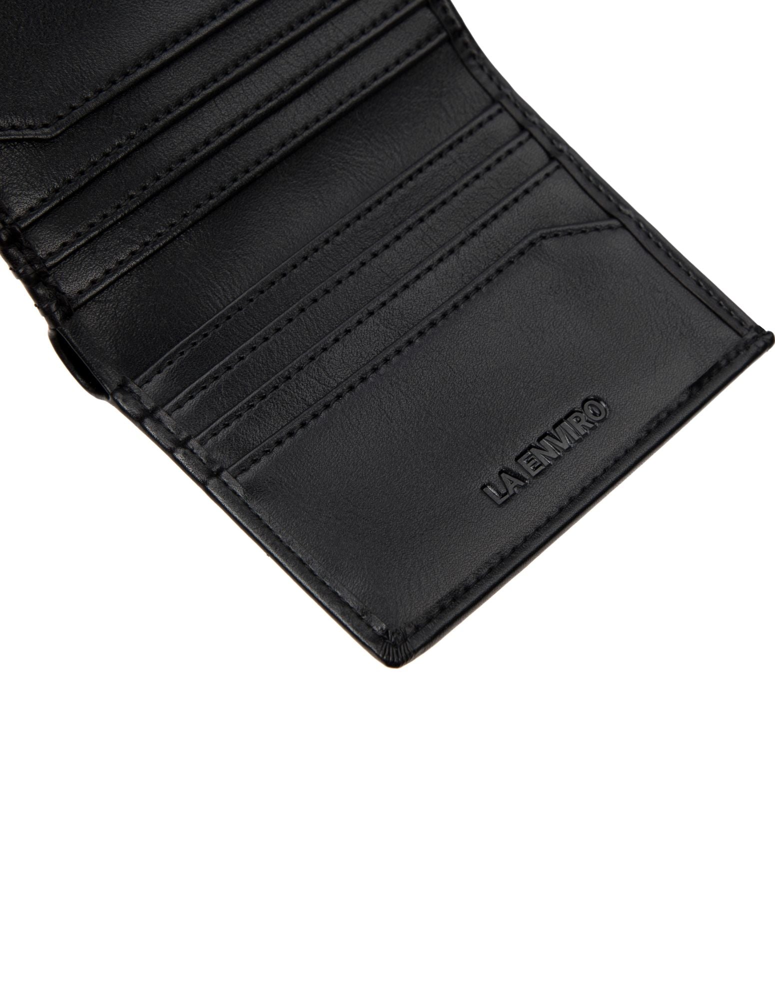 BROOME Unisex Wallet in Black made from ECO PU vegan leather, featuring 10 card slots and RFID protection.