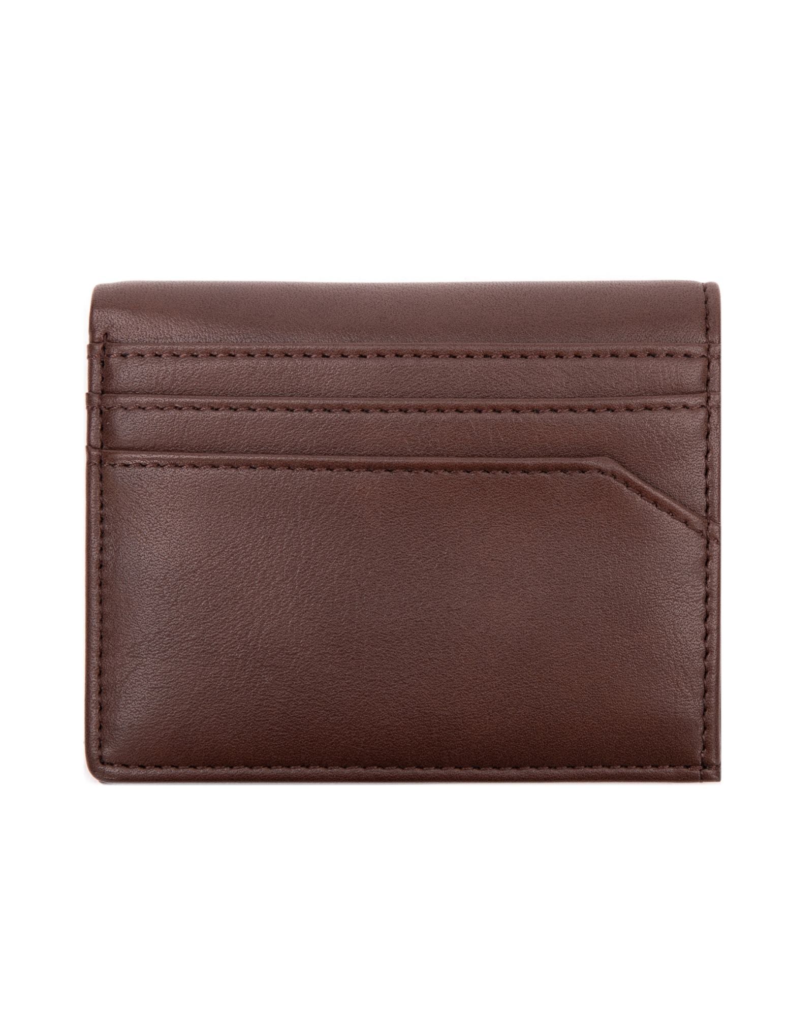 BROOME Unisex Wallet in Brown made from ECO PU vegan leather, featuring 10 card slots and a currency compartment, presented in a signature box.