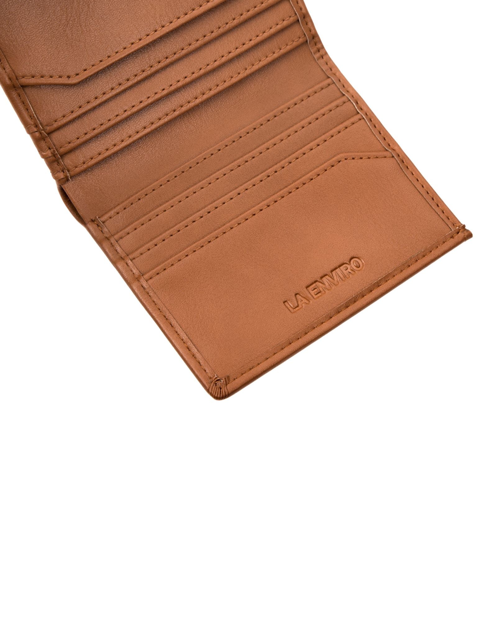 BROOME Unisex Wallet in Tan, made from ECO PU vegan leather, featuring 10 card slots and RFID protection.