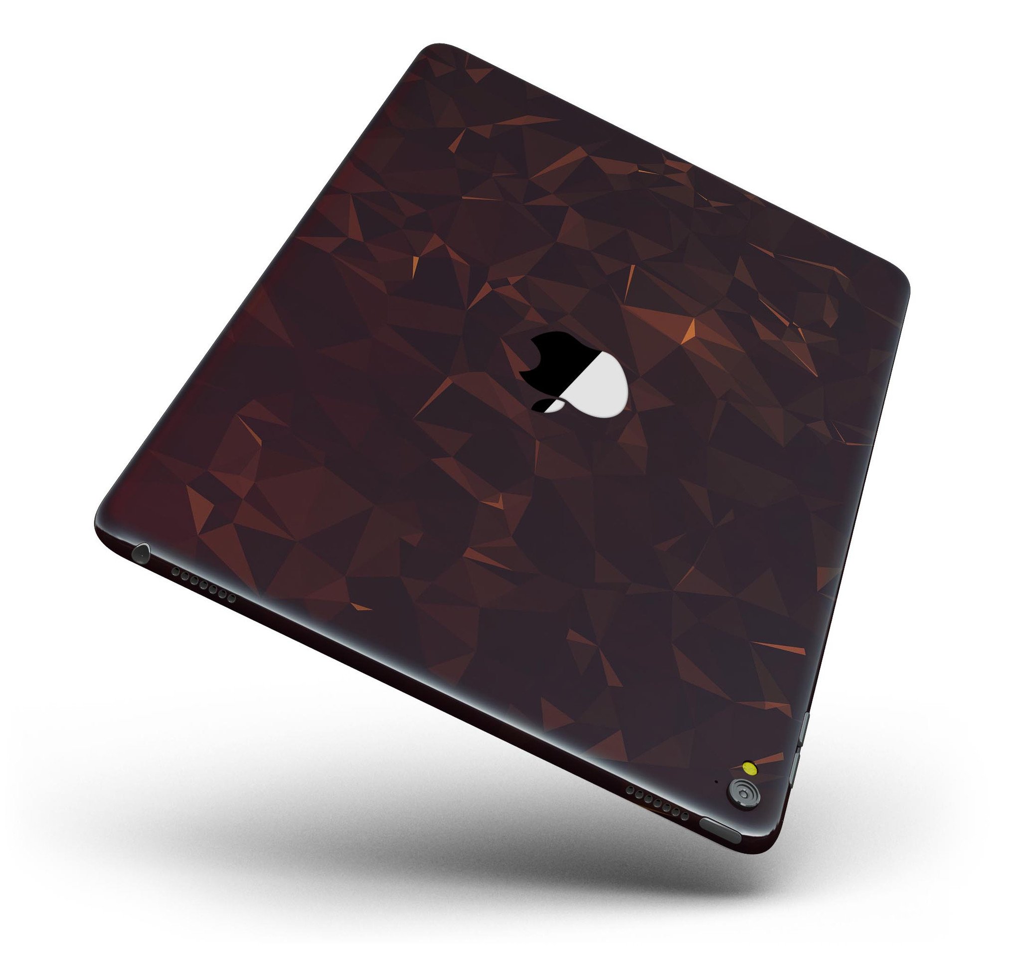 Brown and copper abstract geometric shapes skin for iPad Pro, showcasing a stylish design that fits snugly on the device.