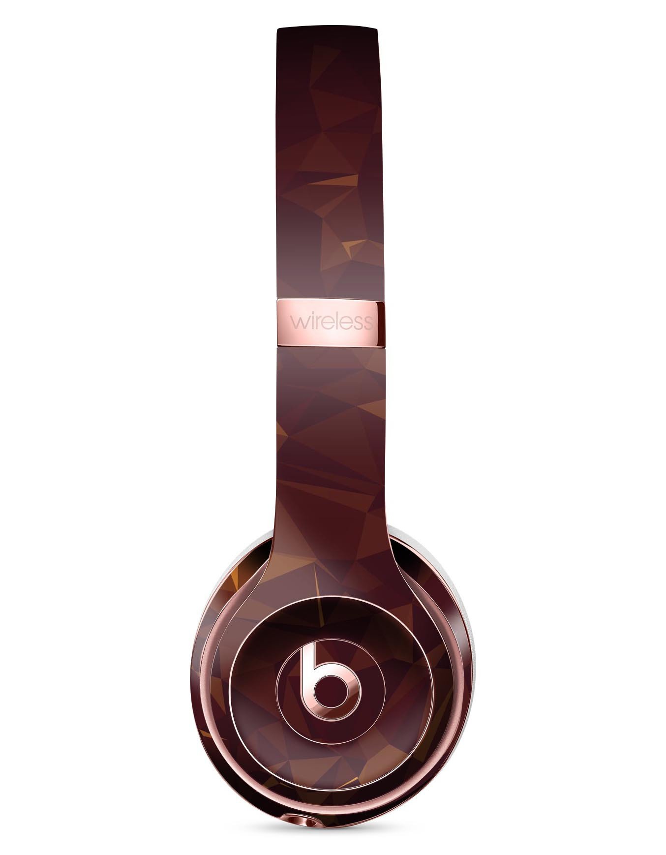 Brown and Copper Abstract Geometric Shapes Skin Kit for Beats by Dre Solo 3 Wireless Headphones, showcasing a stylish design.