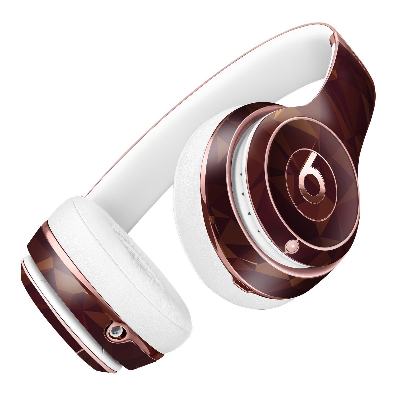 Brown and Copper Abstract Geometric Shapes Skin Kit for Beats by Dre Solo 3 Wireless Headphones, showcasing a stylish design.