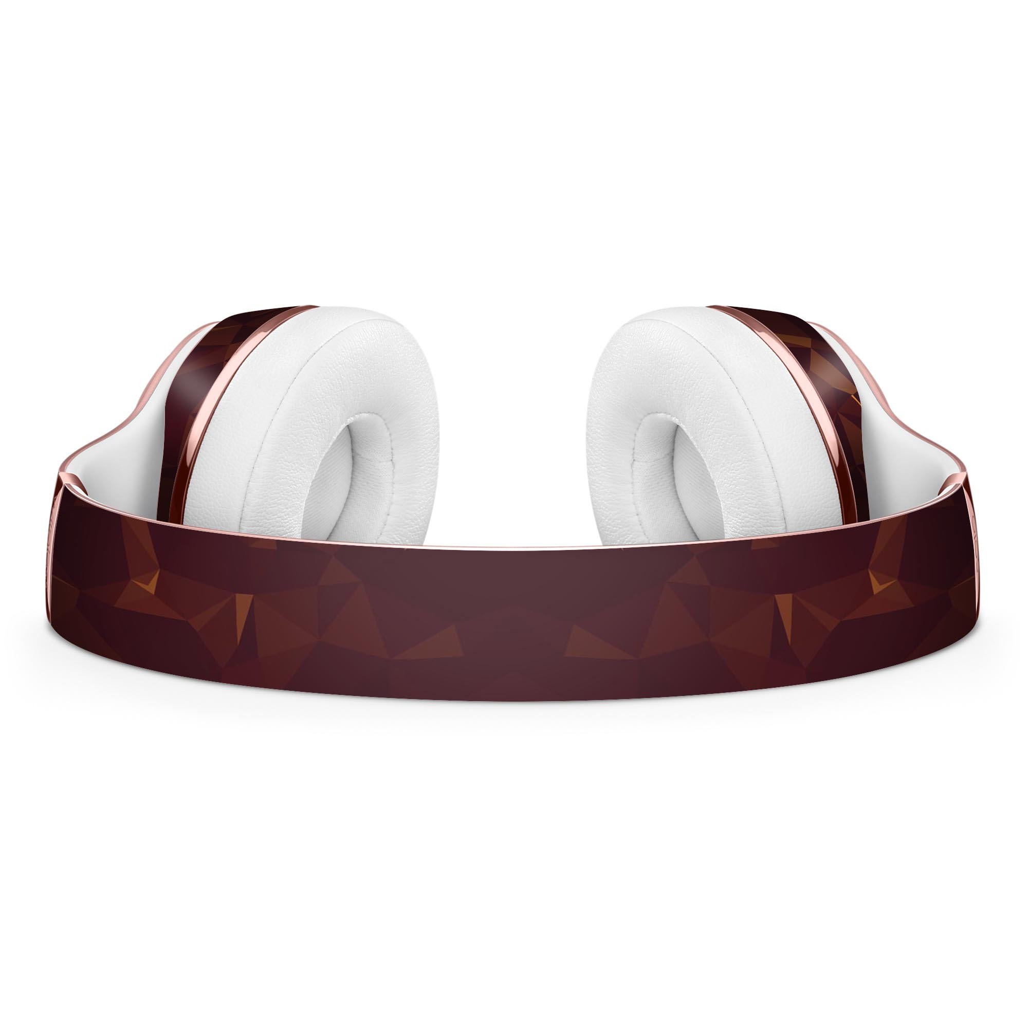 Brown and Copper Abstract Geometric Shapes Skin Kit for Beats by Dre Solo 3 Wireless Headphones, showcasing a stylish design.