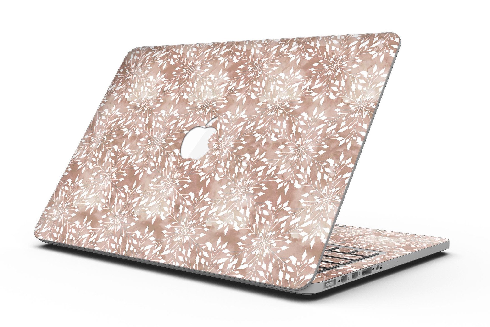 Brown and White Fractal Pattern skin for MacBook Pro with Retina Display, showcasing a stylish design that protects the device.