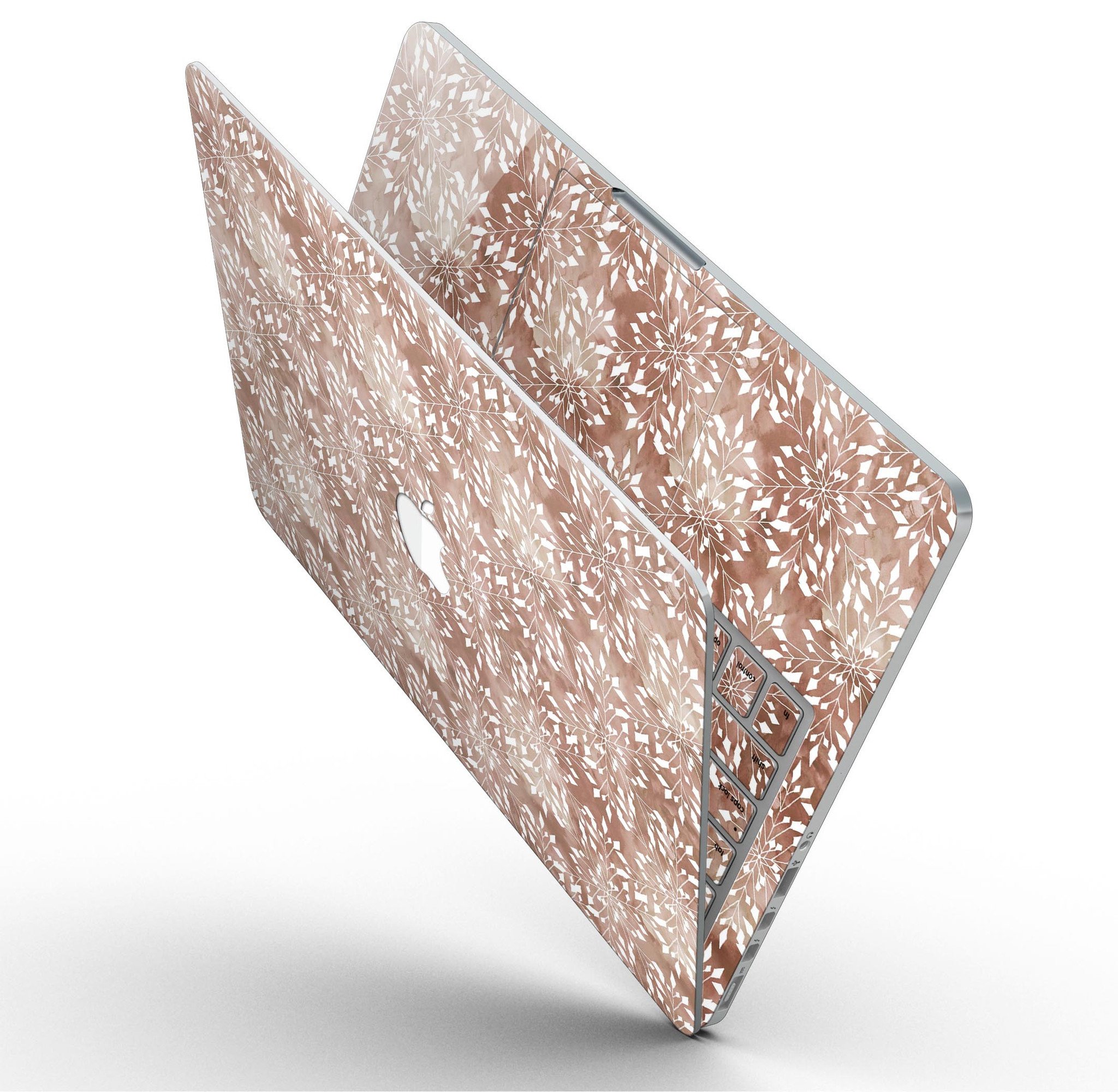 Brown and White Fractal Pattern skin for MacBook Pro with Retina Display, showcasing a stylish design that protects the device.