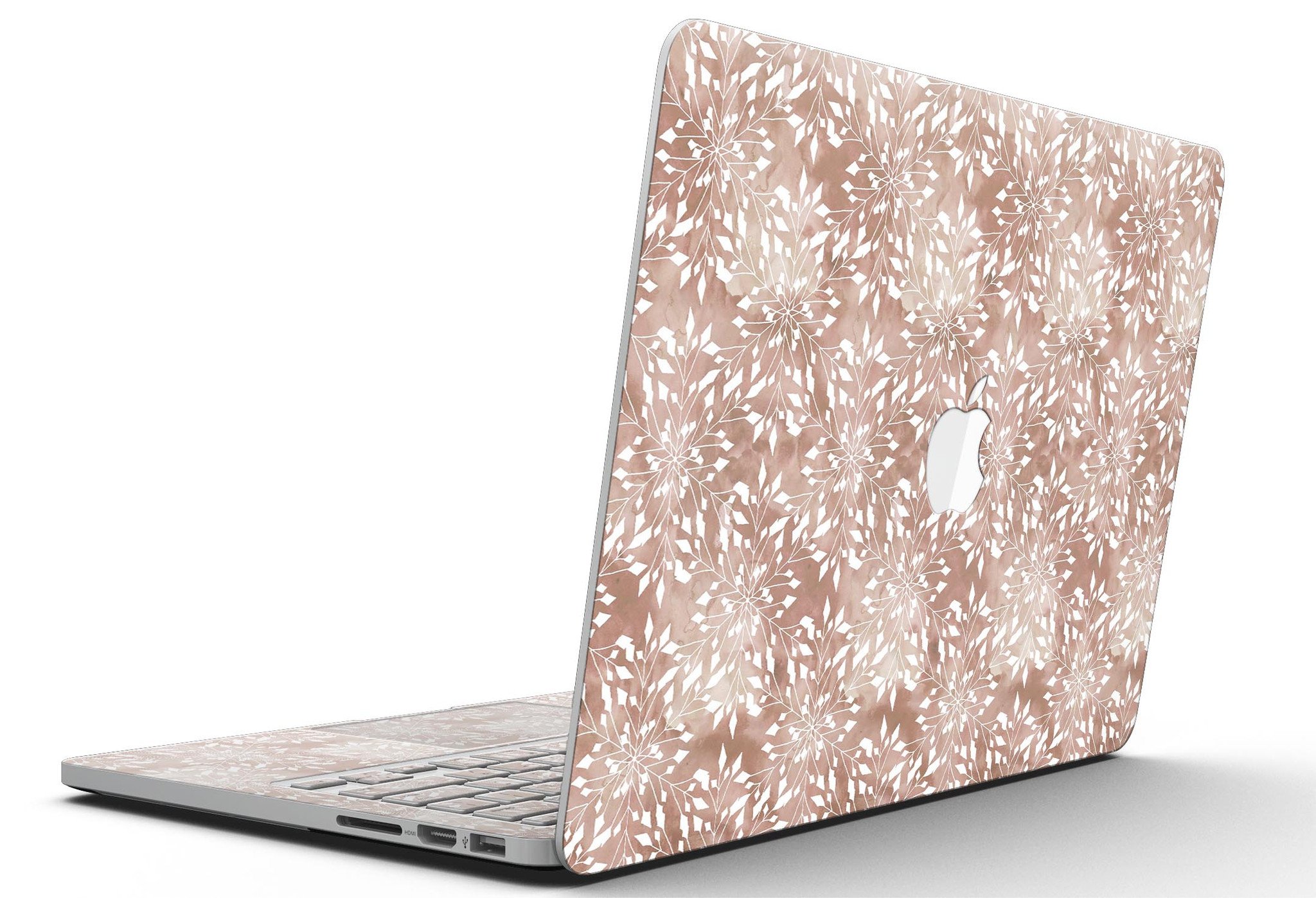 Brown and White Fractal Pattern skin for MacBook Pro with Retina Display, showcasing a stylish design that protects the device.