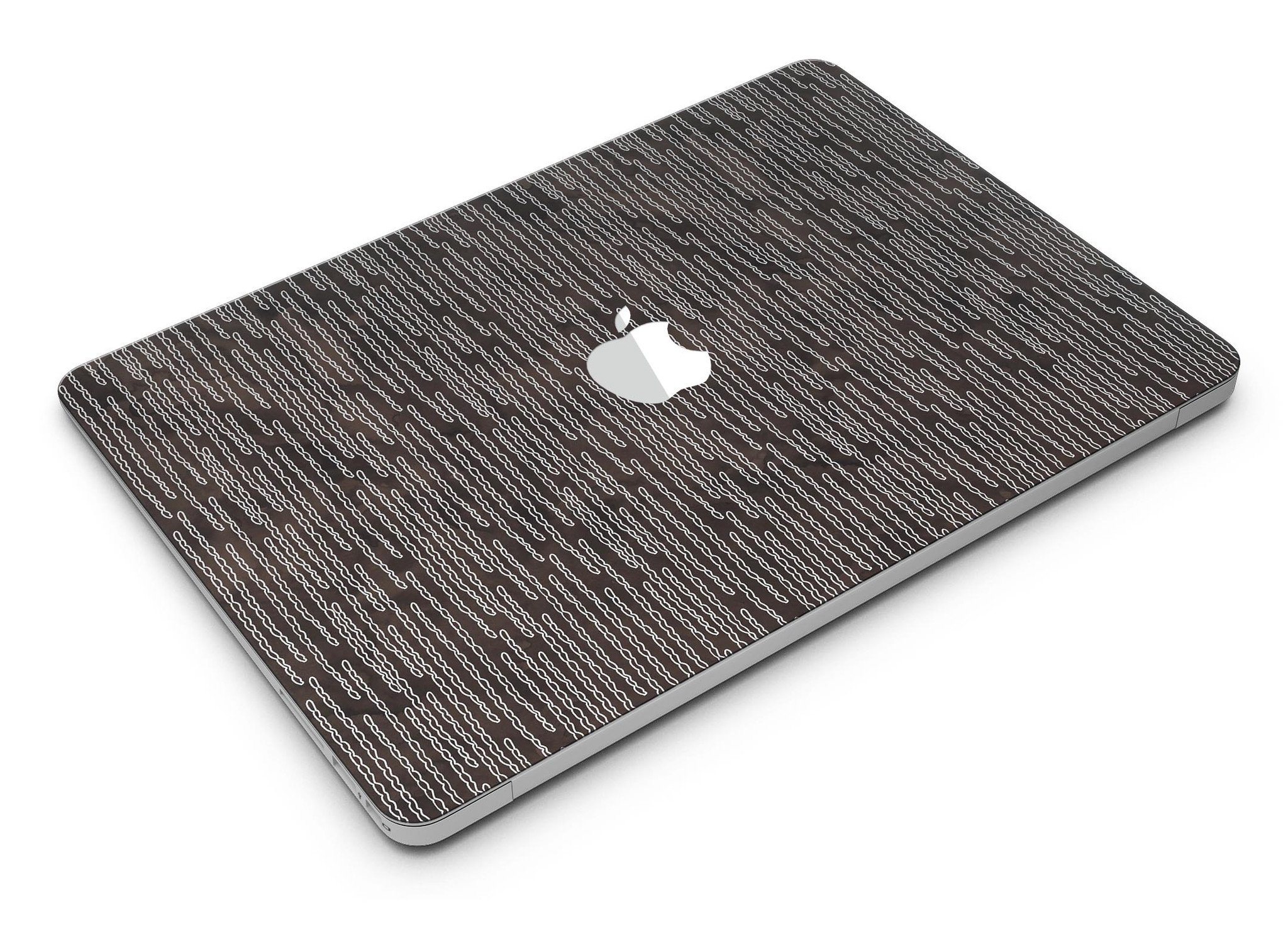 Brown and white watercolor squiggles skin for MacBook Air, showcasing a stylish design that protects the device.