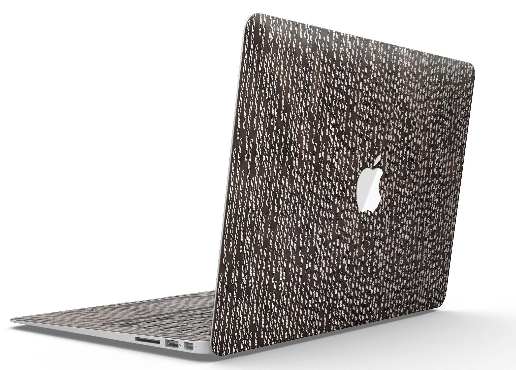 Brown and white watercolor squiggles skin for MacBook Air, showcasing a stylish design that protects the device.