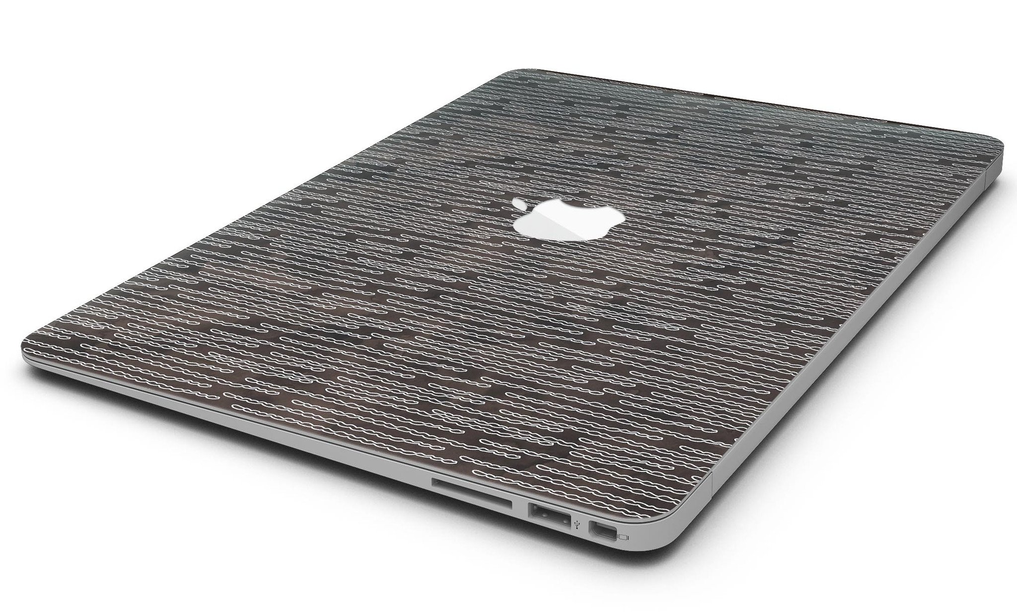 Brown and white watercolor squiggles skin for MacBook Air, showcasing a stylish design that protects the device.