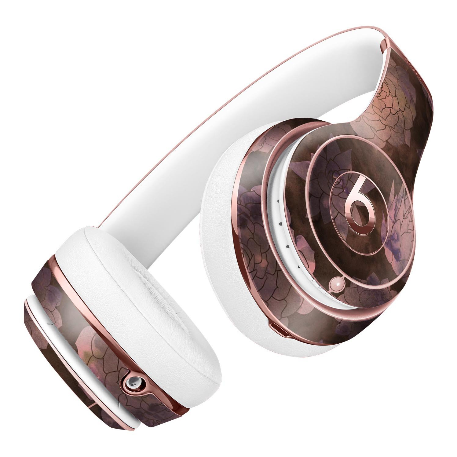 Brown Floral Succulents Full-Body Skin Kit for Beats by Dre Solo 3, showcasing vibrant floral design on premium vinyl.