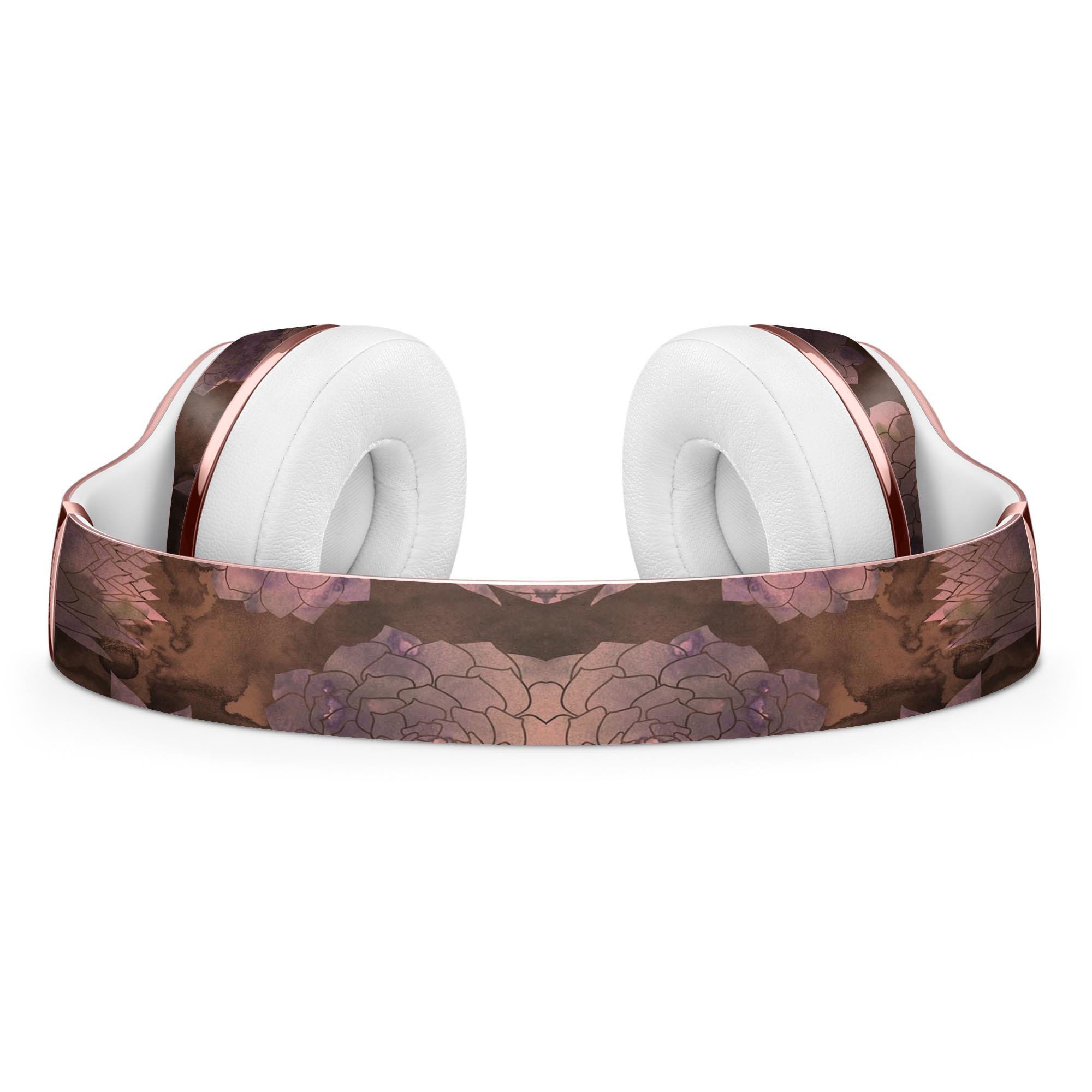 Brown Floral Succulents Full-Body Skin Kit for Beats by Dre Solo 3, showcasing vibrant floral design on premium vinyl.