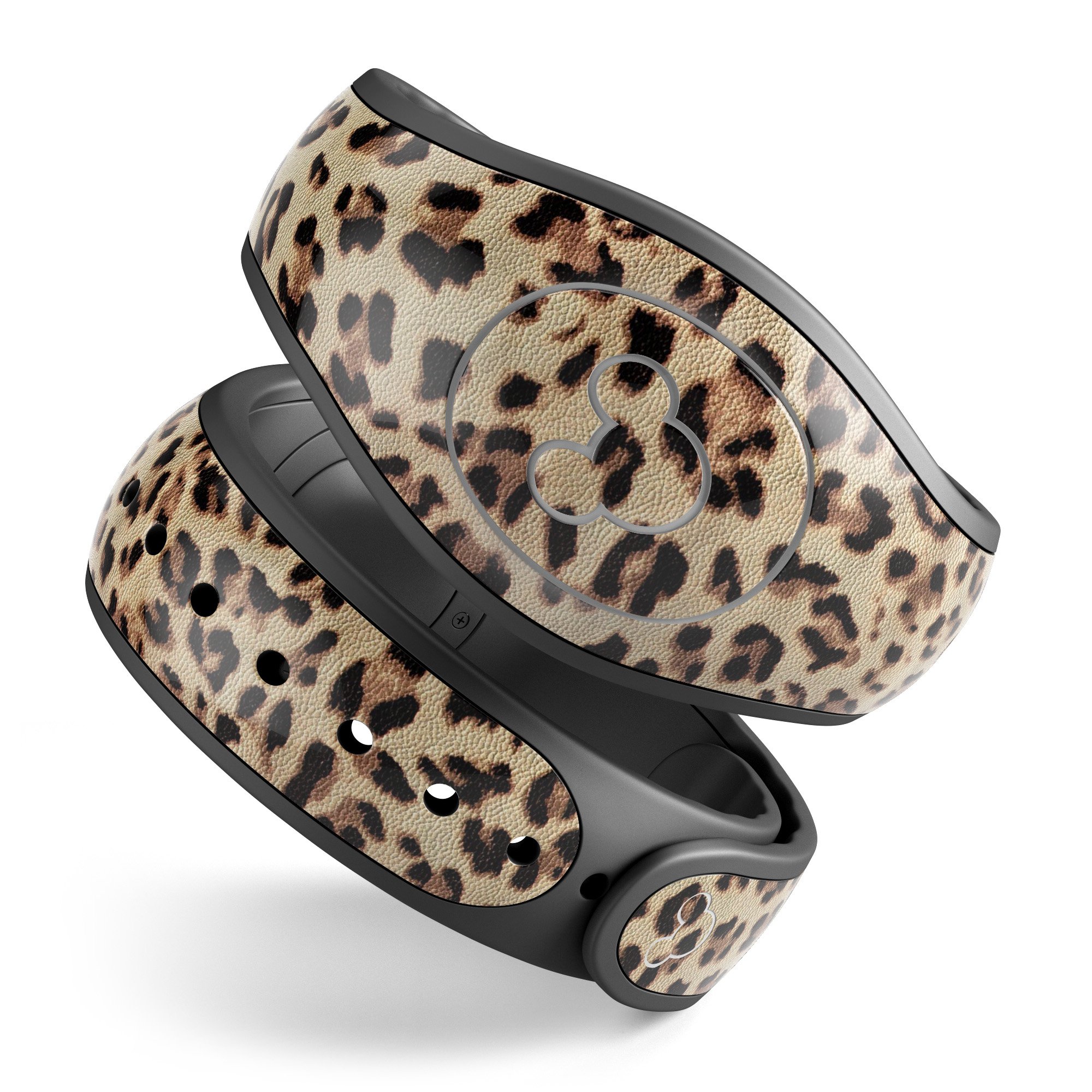 Brown Vector Leopard Print decal skin wrap kit for Disney Magic Band, showcasing a trendy design and high-quality finish.