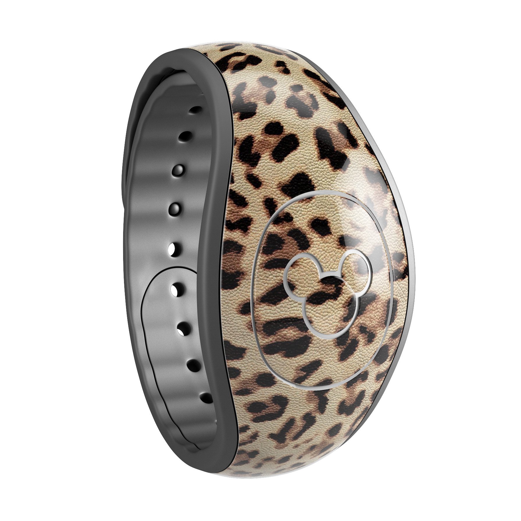 Brown Vector Leopard Print decal skin wrap kit for Disney Magic Band, showcasing a trendy design and high-quality finish.