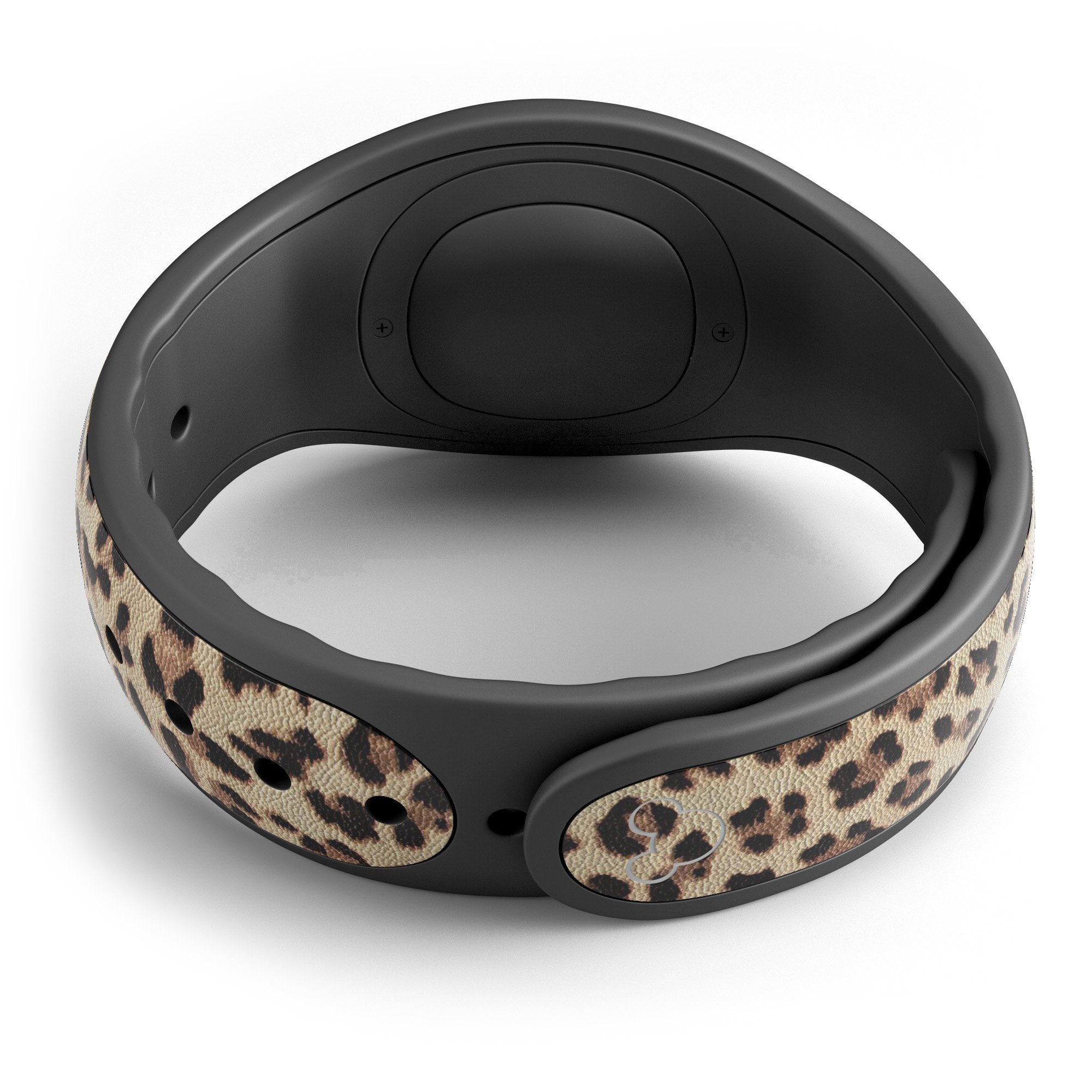 Brown Vector Leopard Print decal skin wrap kit for Disney Magic Band, showcasing a trendy design and high-quality finish.