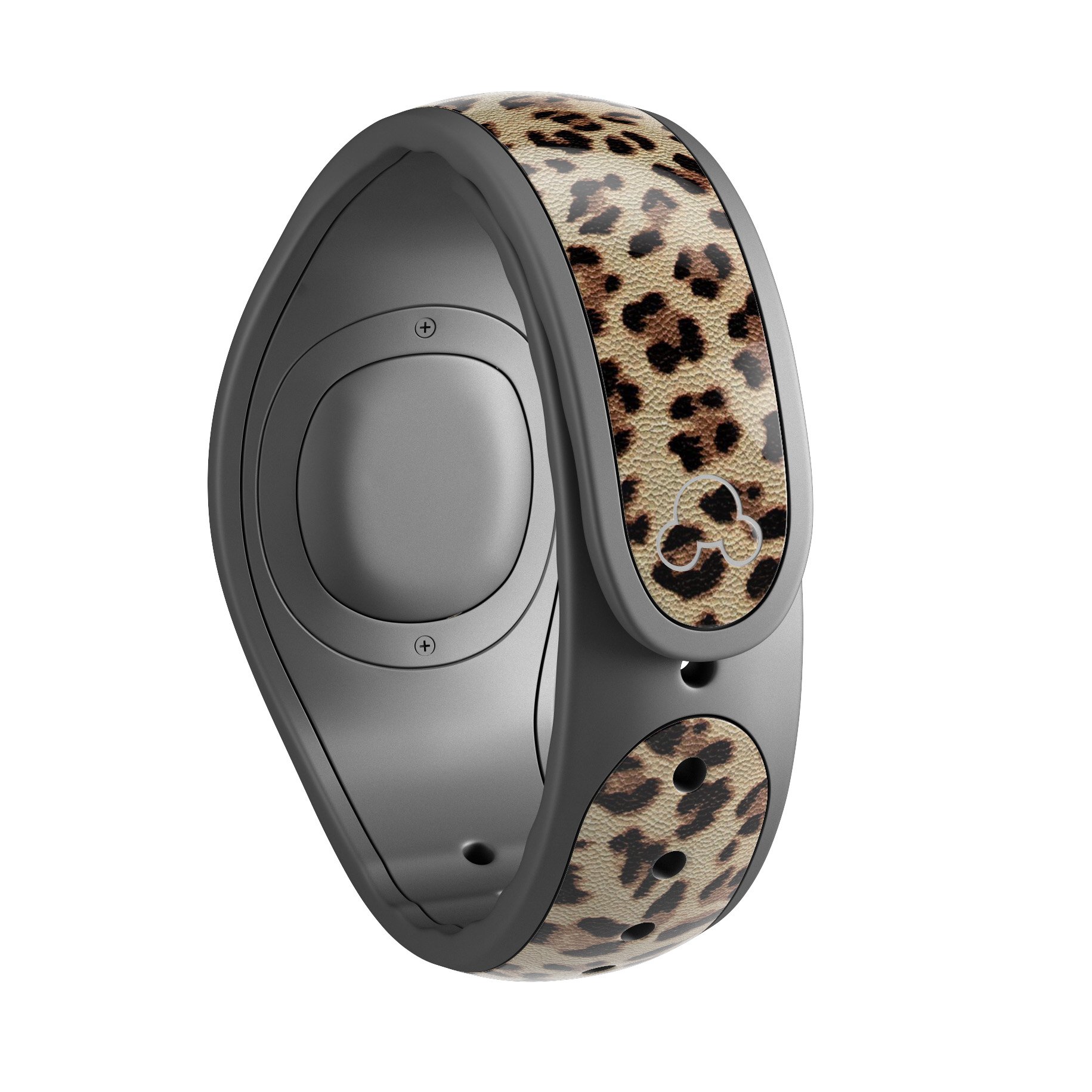 Brown Vector Leopard Print decal skin wrap kit for Disney Magic Band, showcasing a trendy design and high-quality finish.