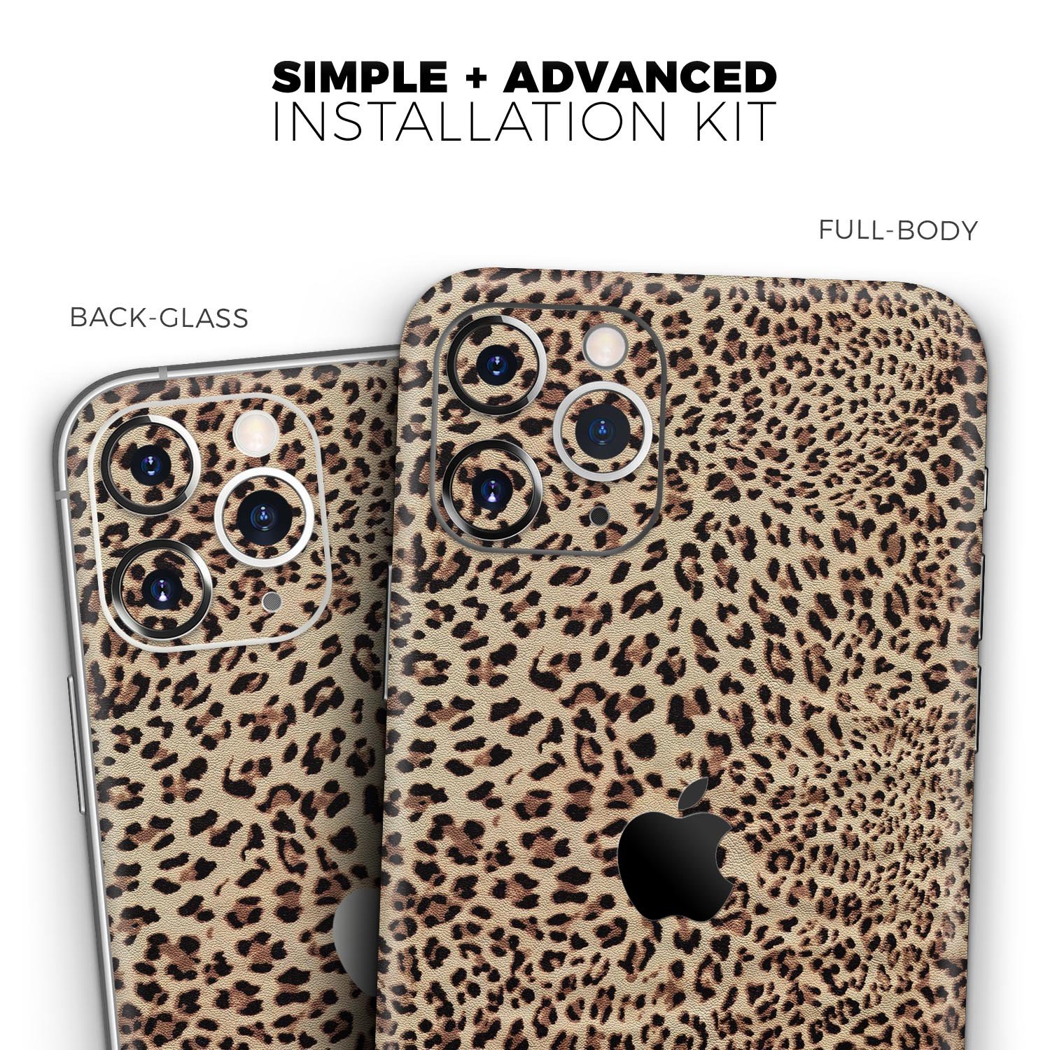 Brown Vector Leopard Print Skin-Kit for Apple iPhone, showcasing stylish design and premium vinyl material.