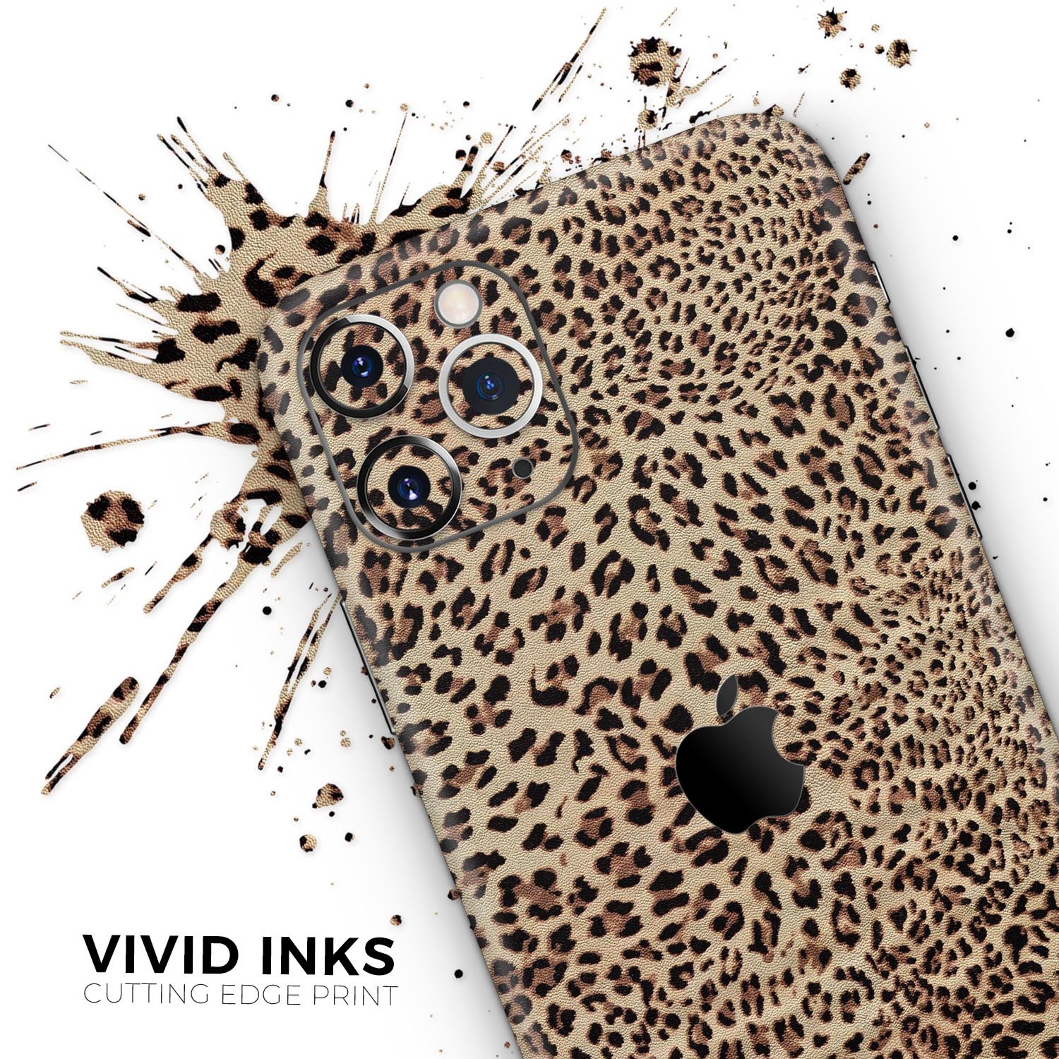 Brown Vector Leopard Print Skin-Kit for Apple iPhone, showcasing stylish design and premium vinyl material.