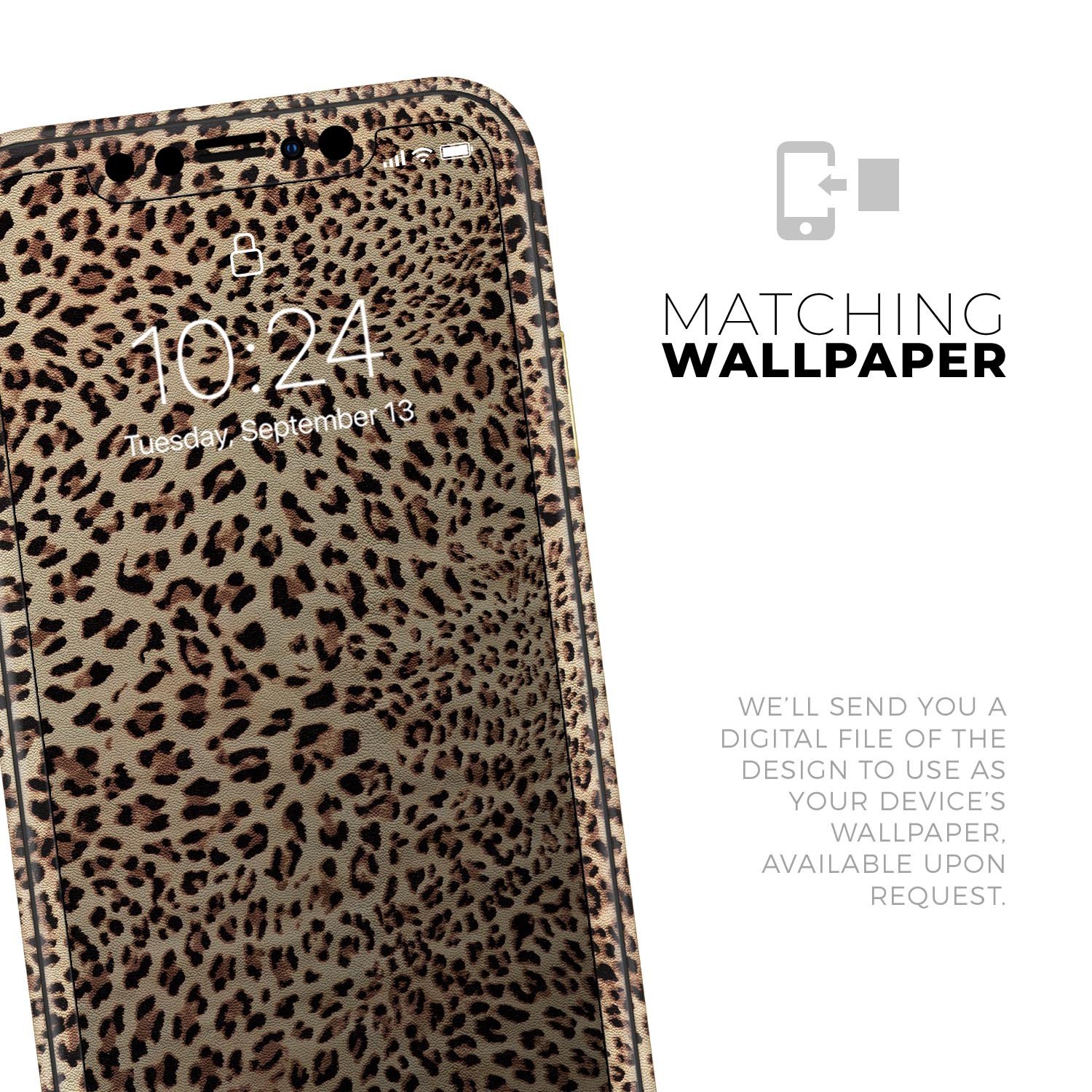 Brown Vector Leopard Print Skin-Kit for Apple iPhone, showcasing stylish design and premium vinyl material.