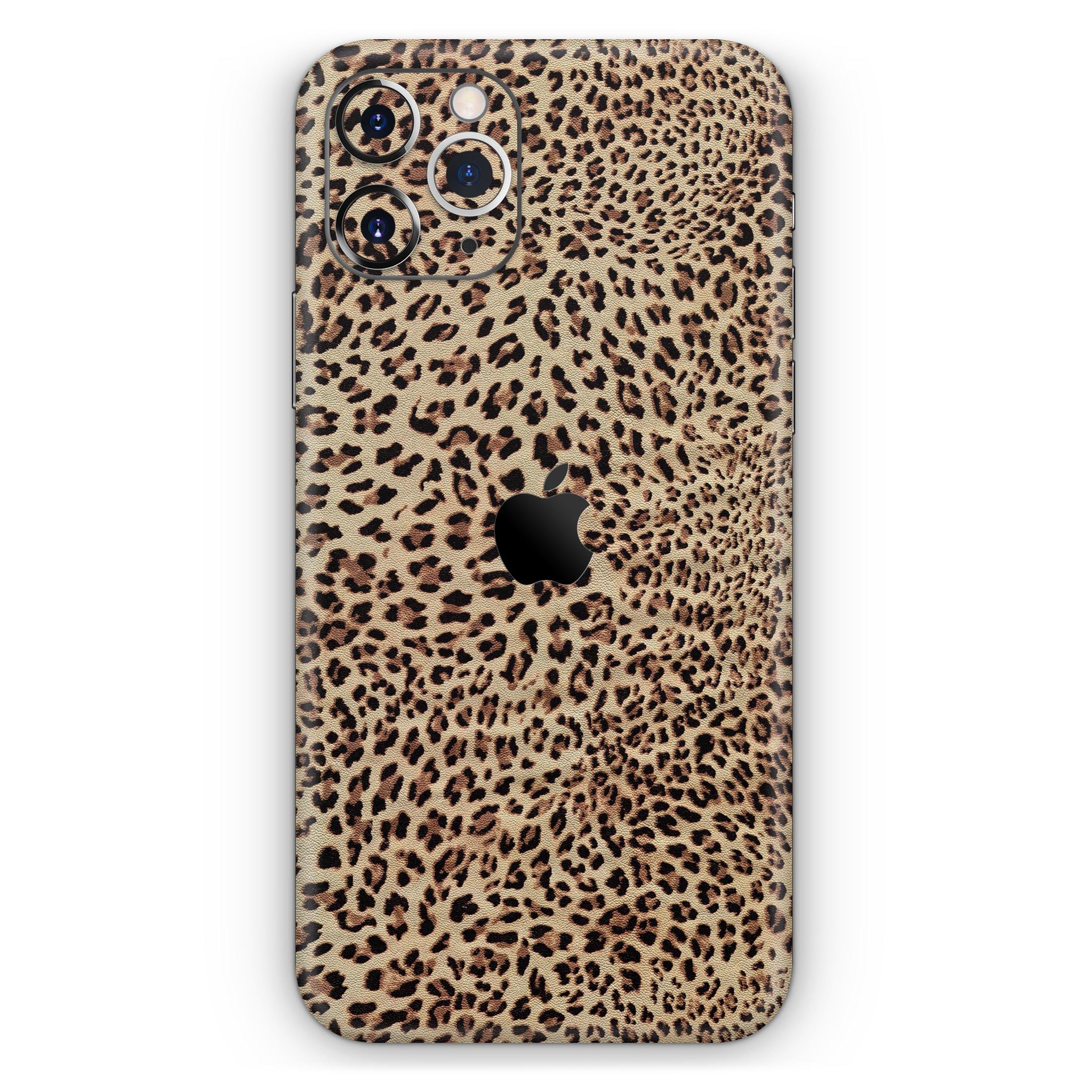 Brown Vector Leopard Print Skin-Kit for Apple iPhone, showcasing stylish design and premium vinyl material.