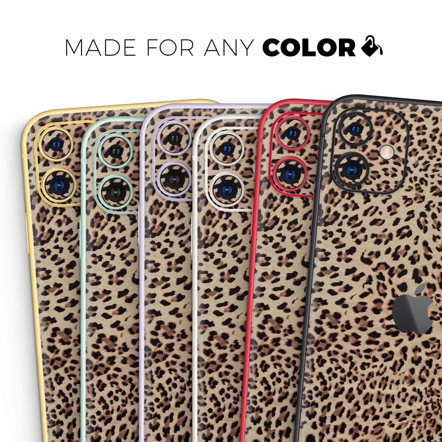 Brown Vector Leopard Print Skin-Kit for Apple iPhone, showcasing stylish design and premium vinyl material.