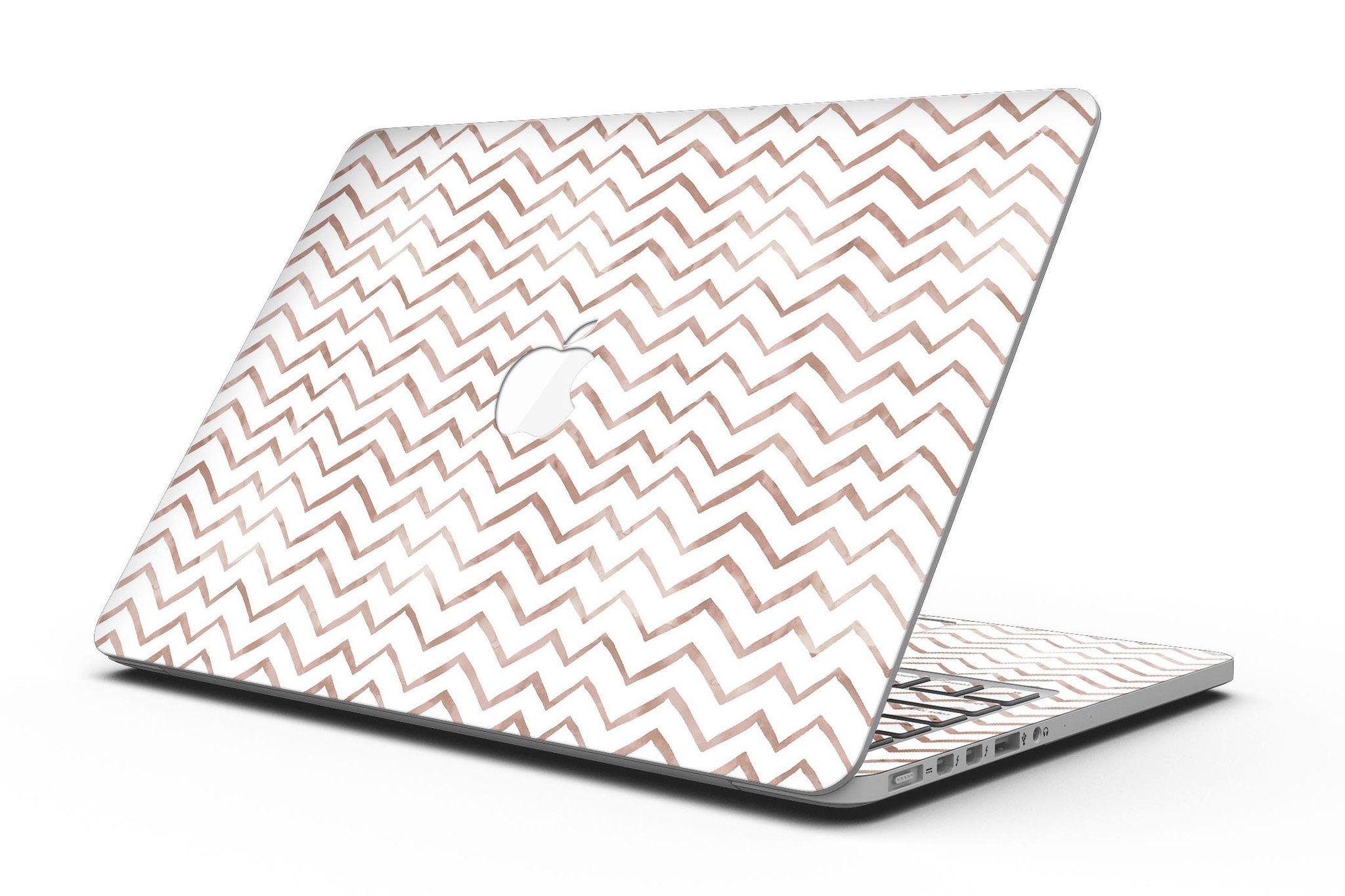 Brown Watercolor Chevron skin for MacBook Pro with Retina Display, showcasing a stylish design that protects the device.