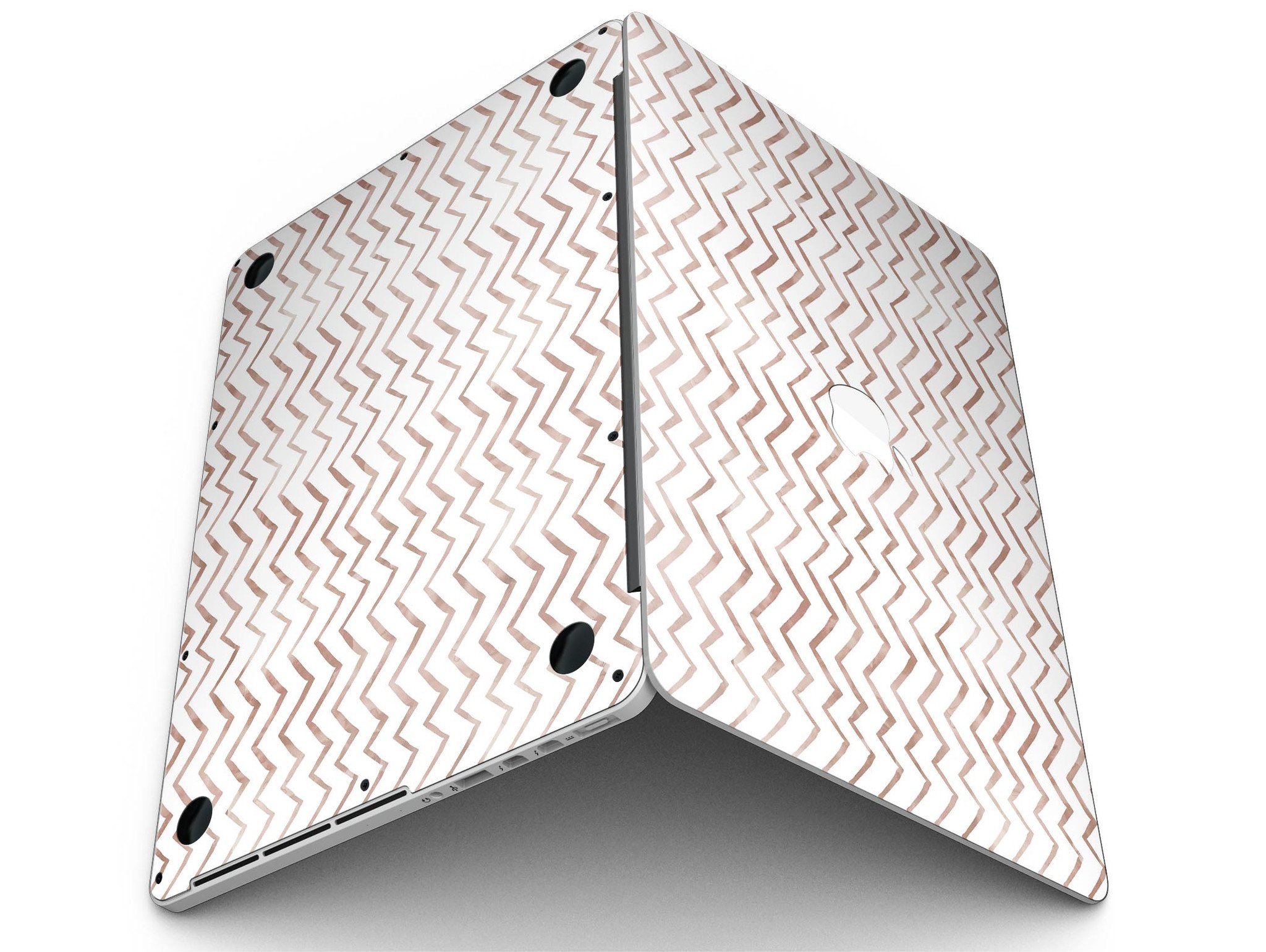 Brown Watercolor Chevron skin for MacBook Pro with Retina Display, showcasing a stylish design that protects the device.