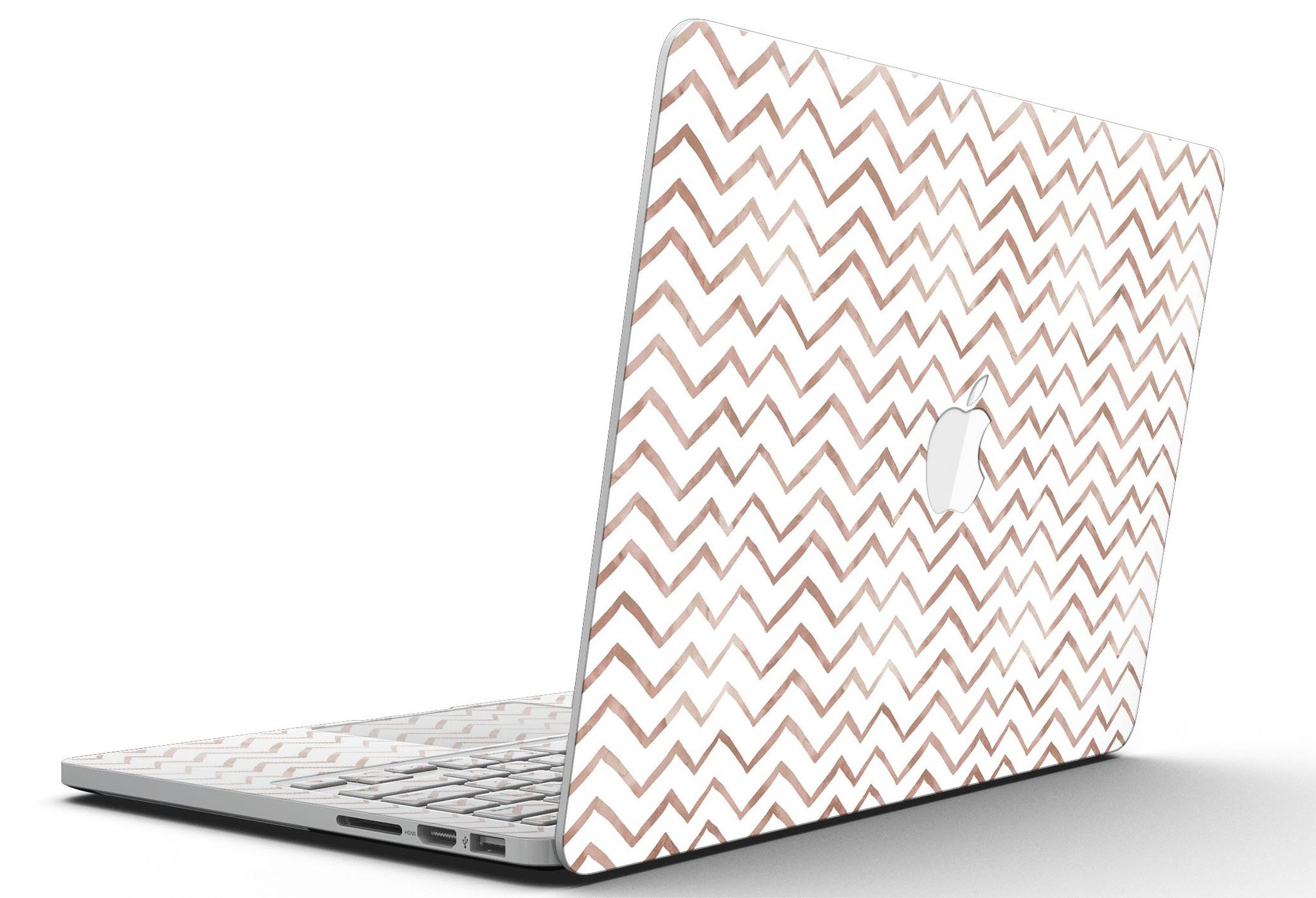 Brown Watercolor Chevron skin for MacBook Pro with Retina Display, showcasing a stylish design that protects the device.