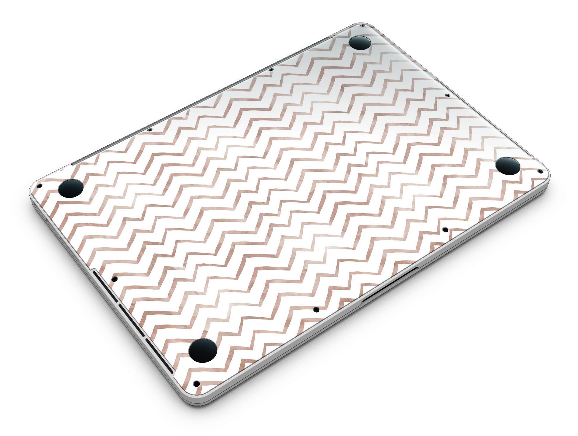 Brown Watercolor Chevron skin for MacBook Pro with Retina Display, showcasing a stylish design that protects the device.