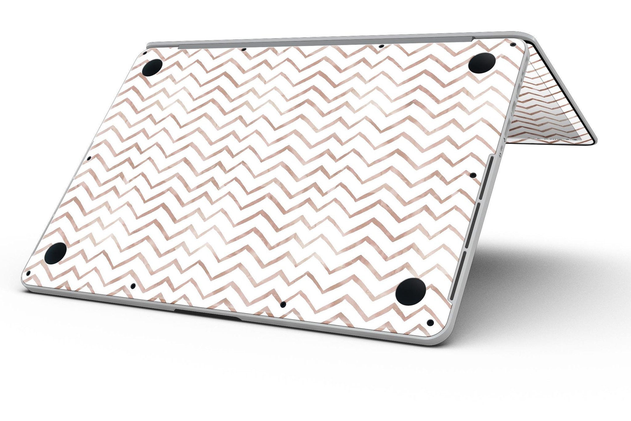 Brown Watercolor Chevron skin for MacBook Pro with Retina Display, showcasing a stylish design that protects the device.