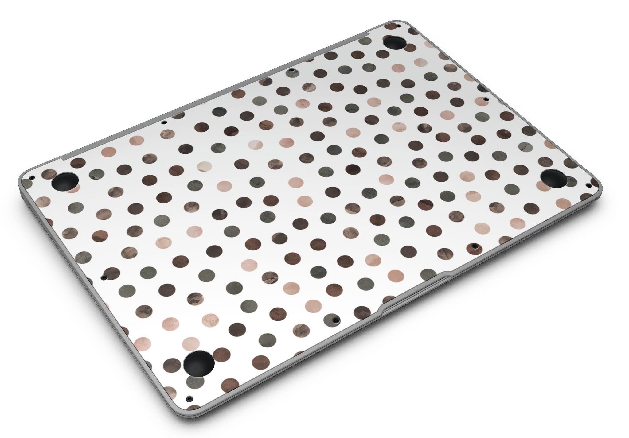 Brown Watercolor Dots Skin Kit for MacBook Air, showcasing a stylish design over a white background.