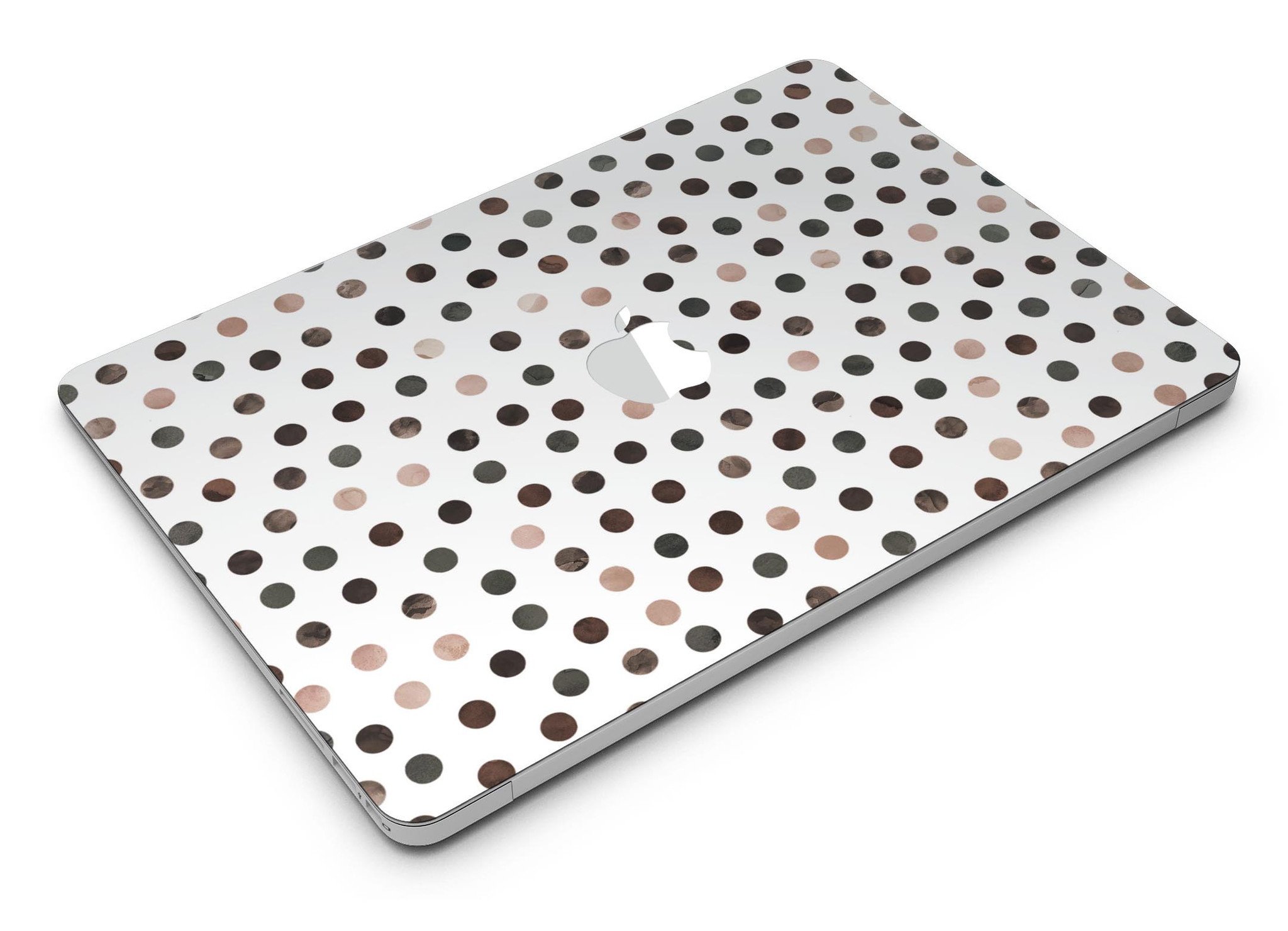 Brown Watercolor Dots Skin Kit for MacBook Air, showcasing a stylish design over a white background.