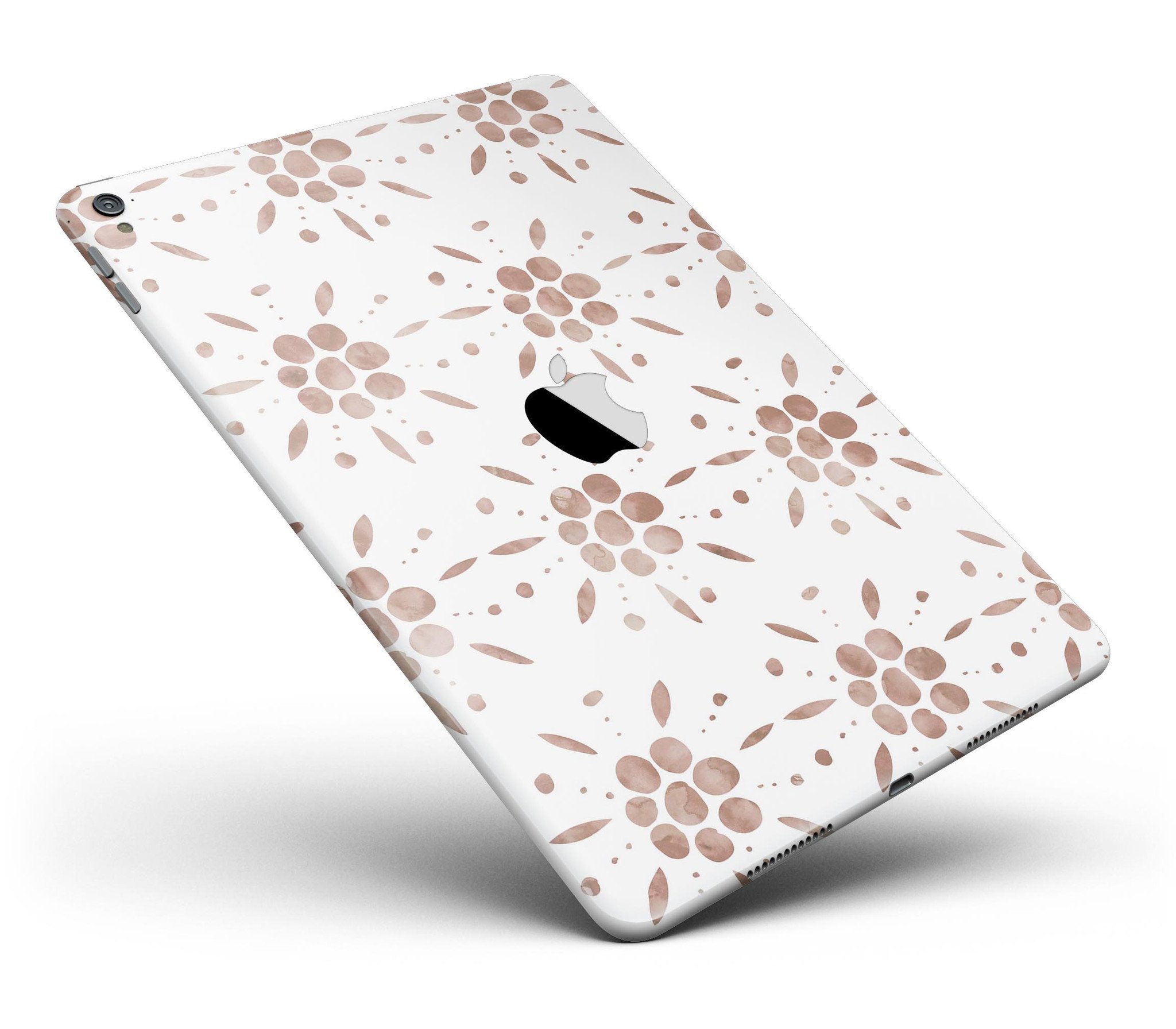 Brown Watercolor Flowers V1 Full Body Skin for iPad Pro, showcasing vibrant floral design on a sleek device.