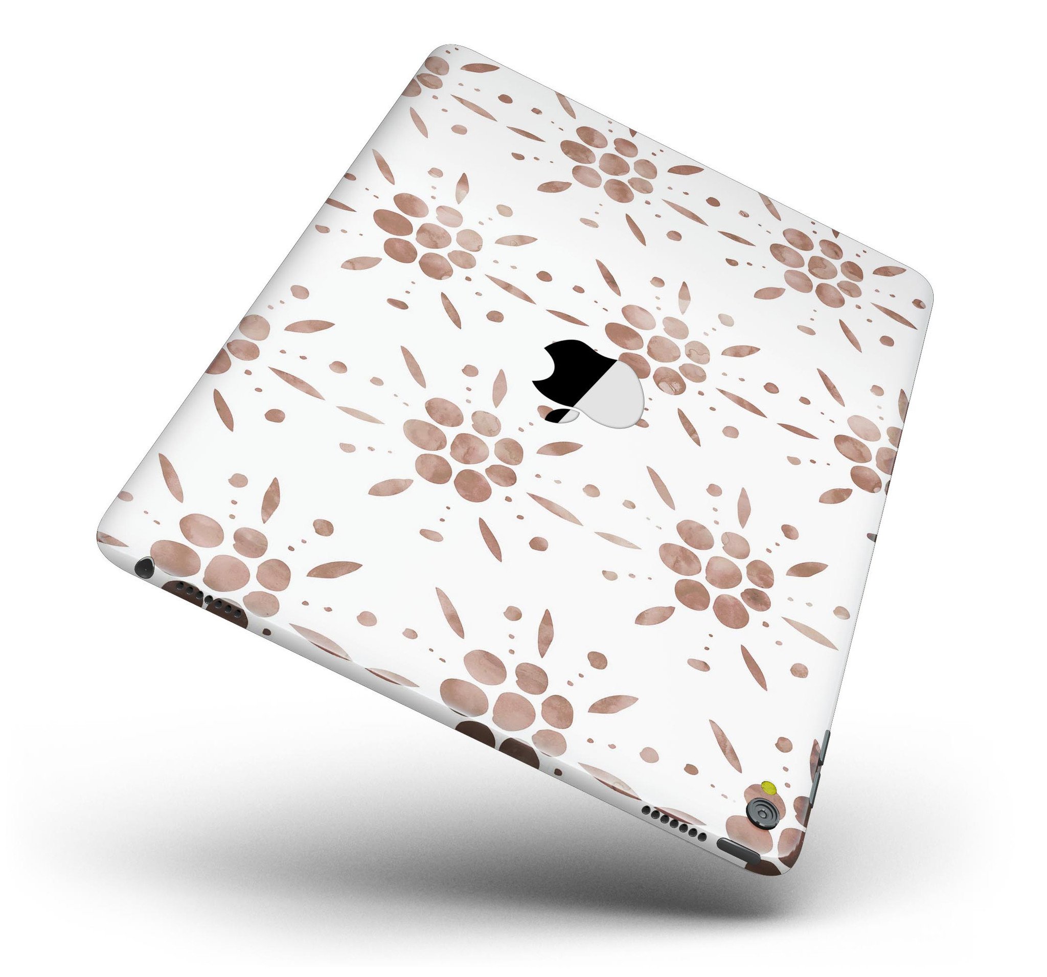 Brown Watercolor Flowers V1 Full Body Skin for iPad Pro, showcasing vibrant floral design on a sleek device.