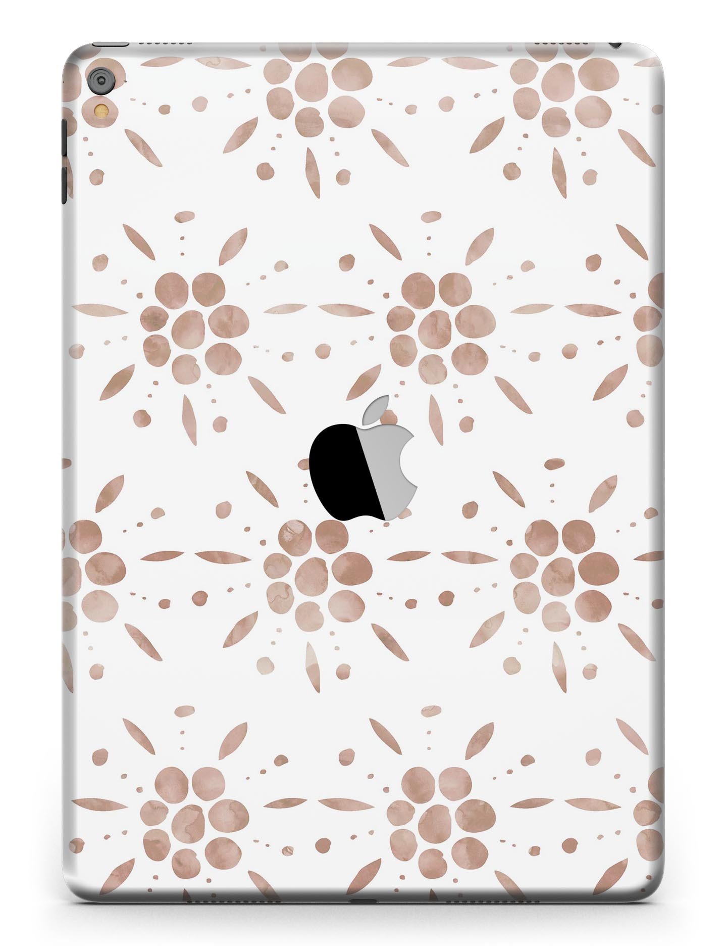 Brown Watercolor Flowers V1 Full Body Skin for iPad Pro, showcasing vibrant floral design on a sleek device.